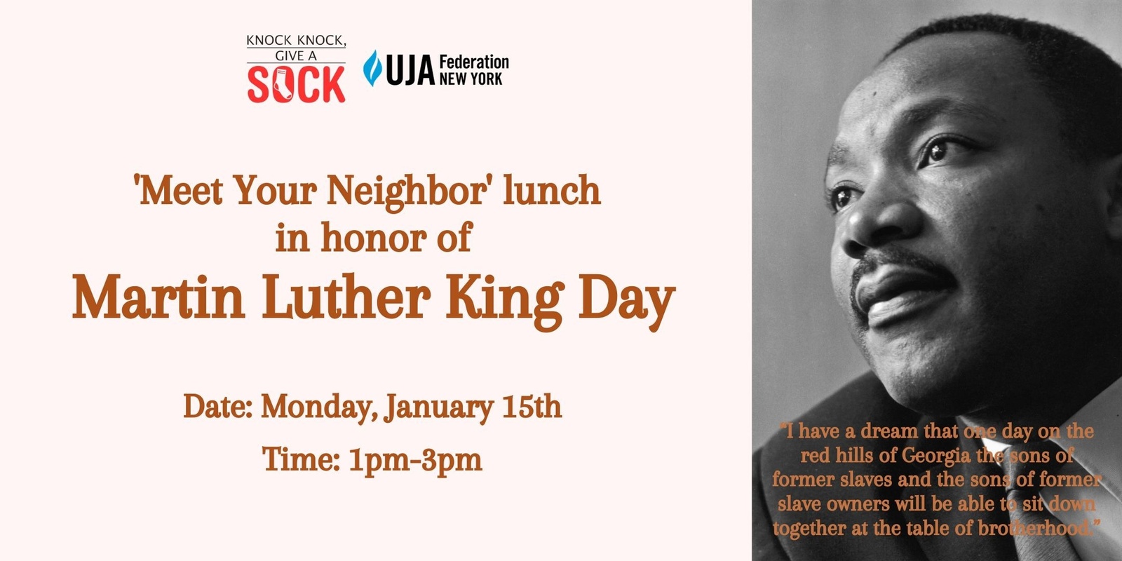 Banner image for MLK Day Meet Your Neighbor Lunch