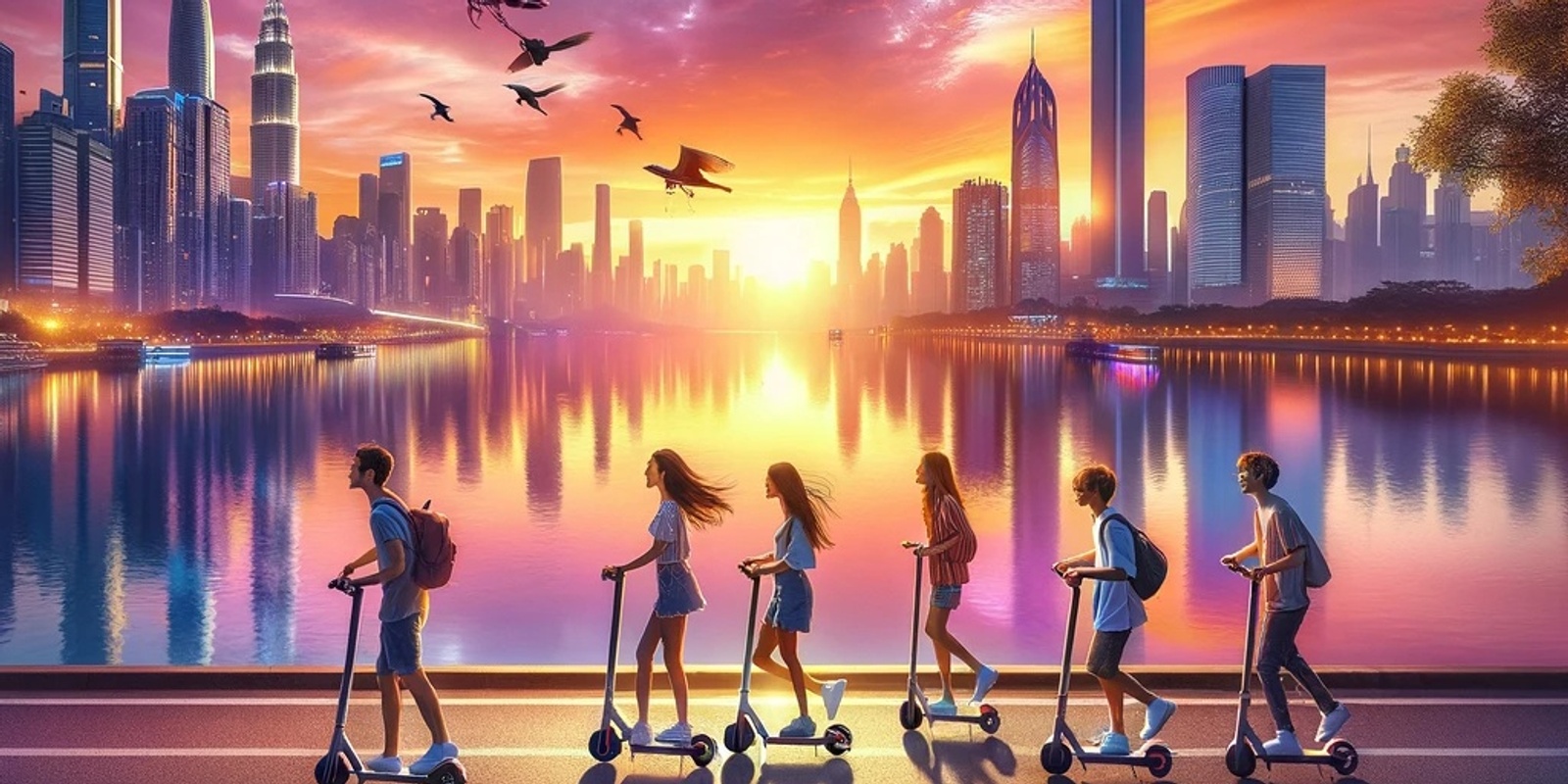 Banner image for Sonder sunset E-Scooter with Amber from UQ to Bubble Tea 