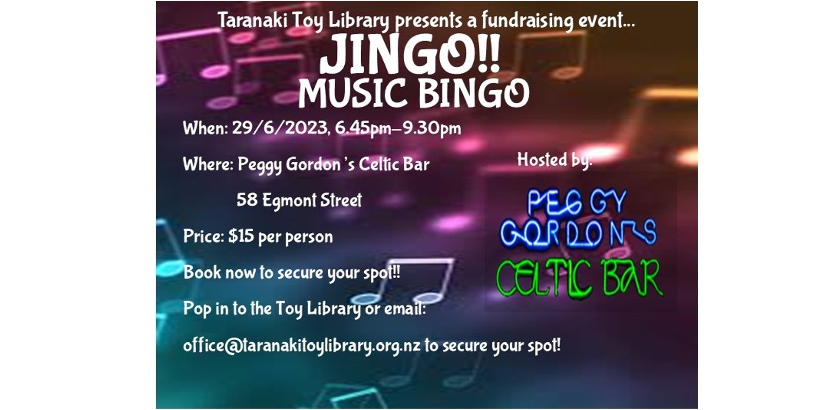 Banner image for Taranaki Toy Library presents: Jingo - Music Bingo!