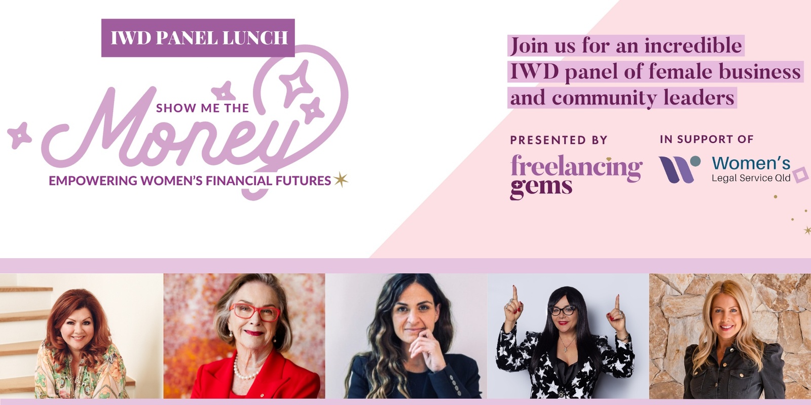 Banner image for Freelancing Gems International Women's Day Luncheon: Show Me The Money | Empowering Women’s Financial Futures