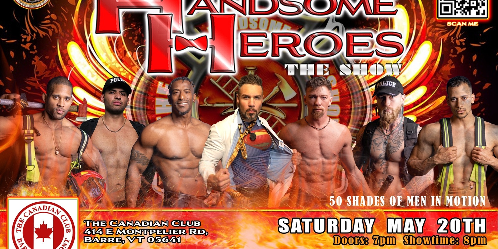 Banner image for Barre, VT - Handsome Heroes The Show: The Best Ladies Night' Out of All Time!