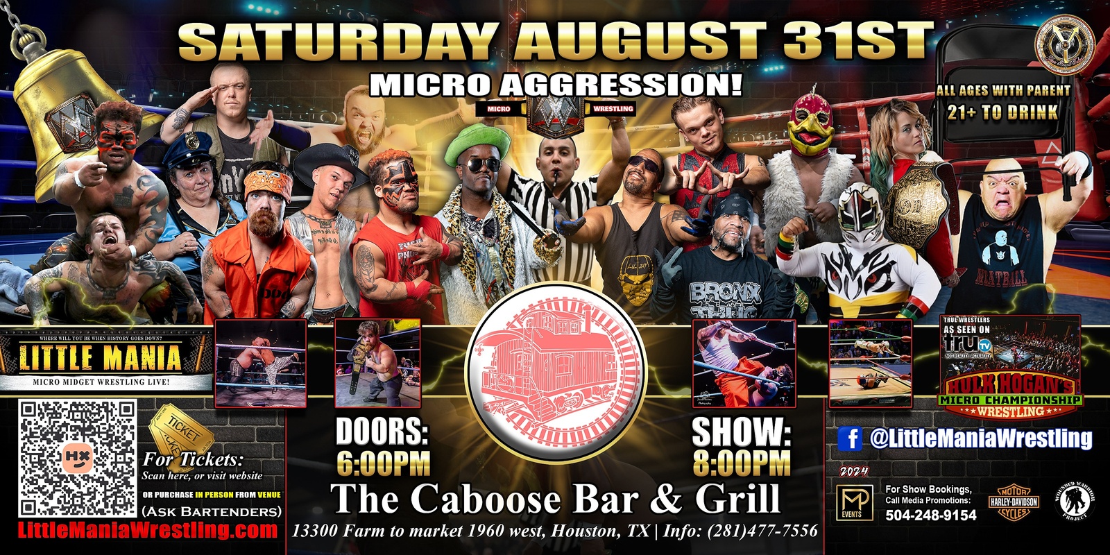 Banner image for Houston, TX - Micro-Wrestling All * Stars: Little Mania Create Chaos in The Caboose!