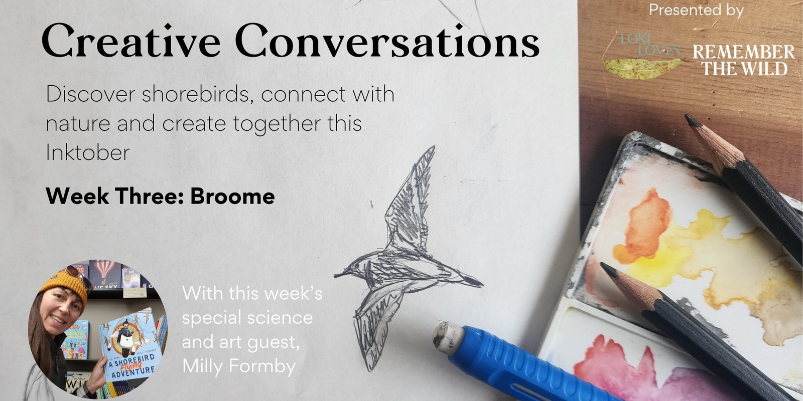 Banner image for Inktober Creative Conversations: Learn and Draw Shorebirds in Broome