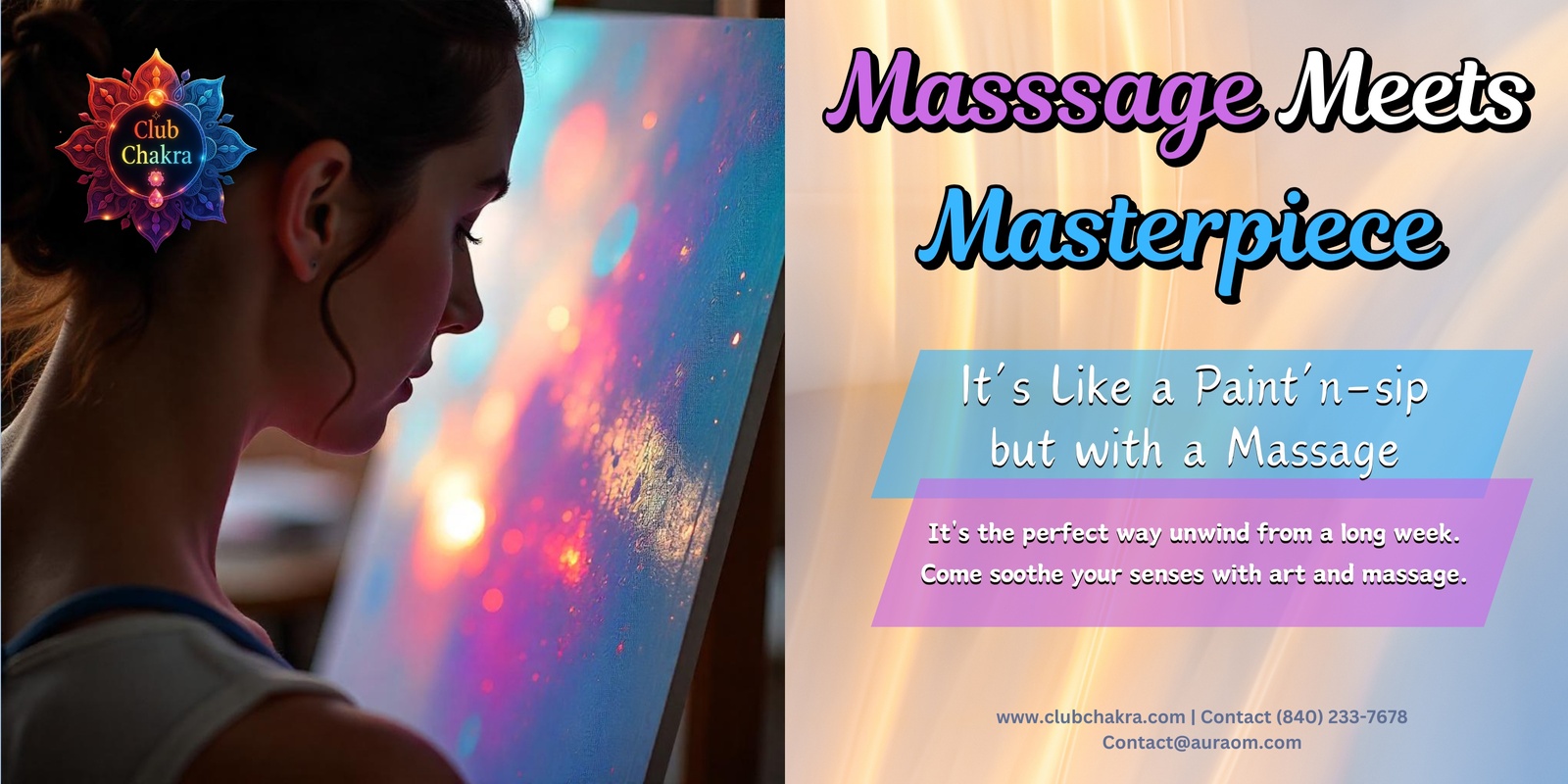 Banner image for Masterpiece Meets Massage - Like a Paint-and-Sip but w/Massage