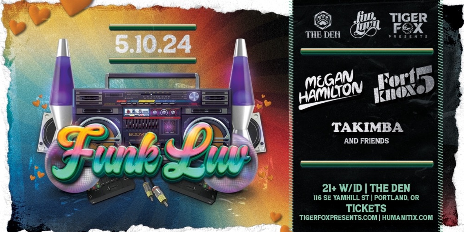 Banner image for FUNK LUV: Megan Hamilton, Fort Knox Five, Takimba + Friends • The Den Portland, OR. 