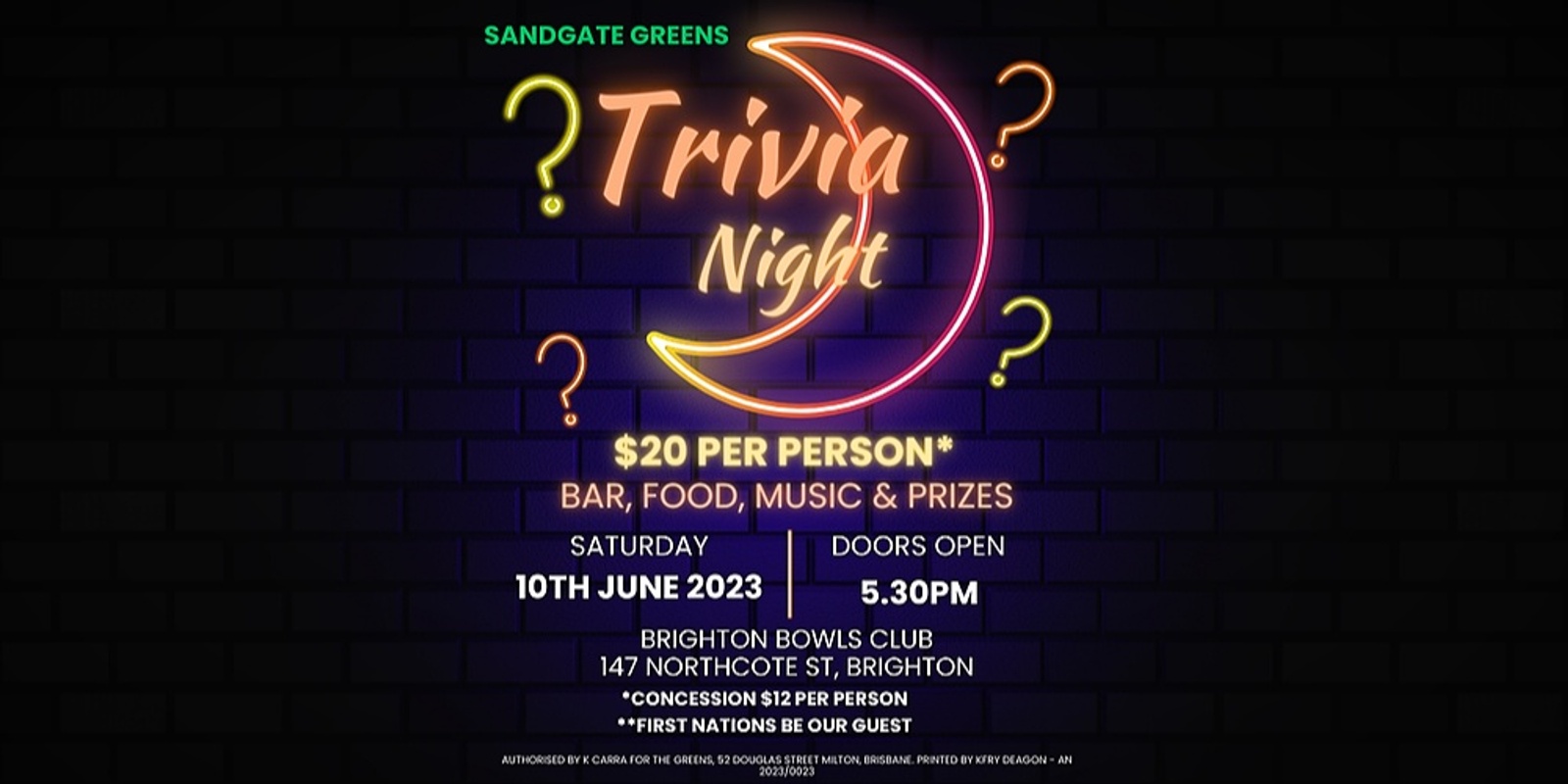 Banner image for Sandgate Greens Annual Trivia Night