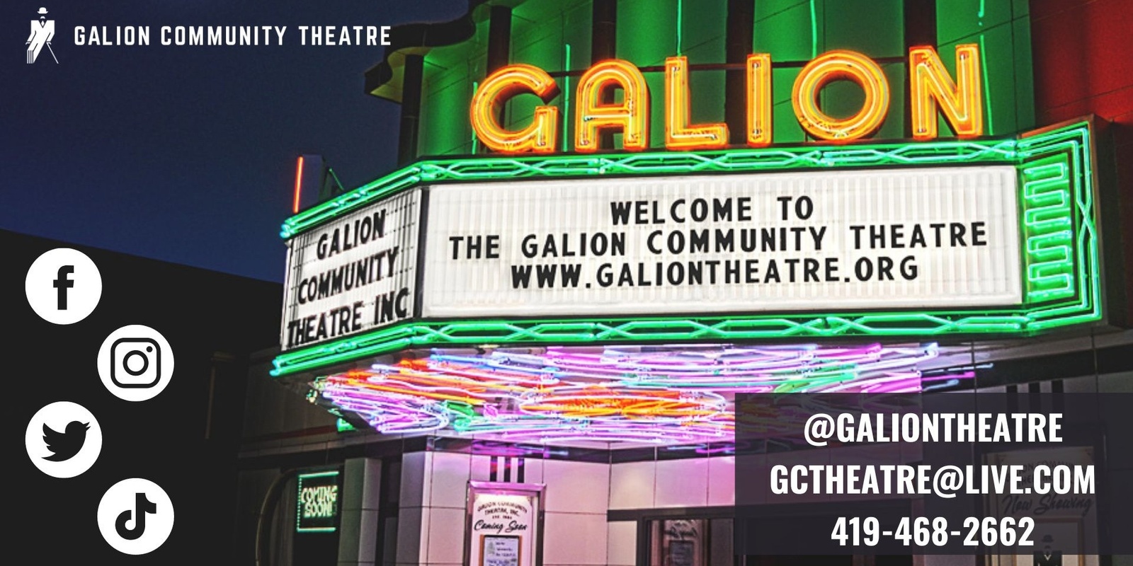 Galion Community Theatre's banner