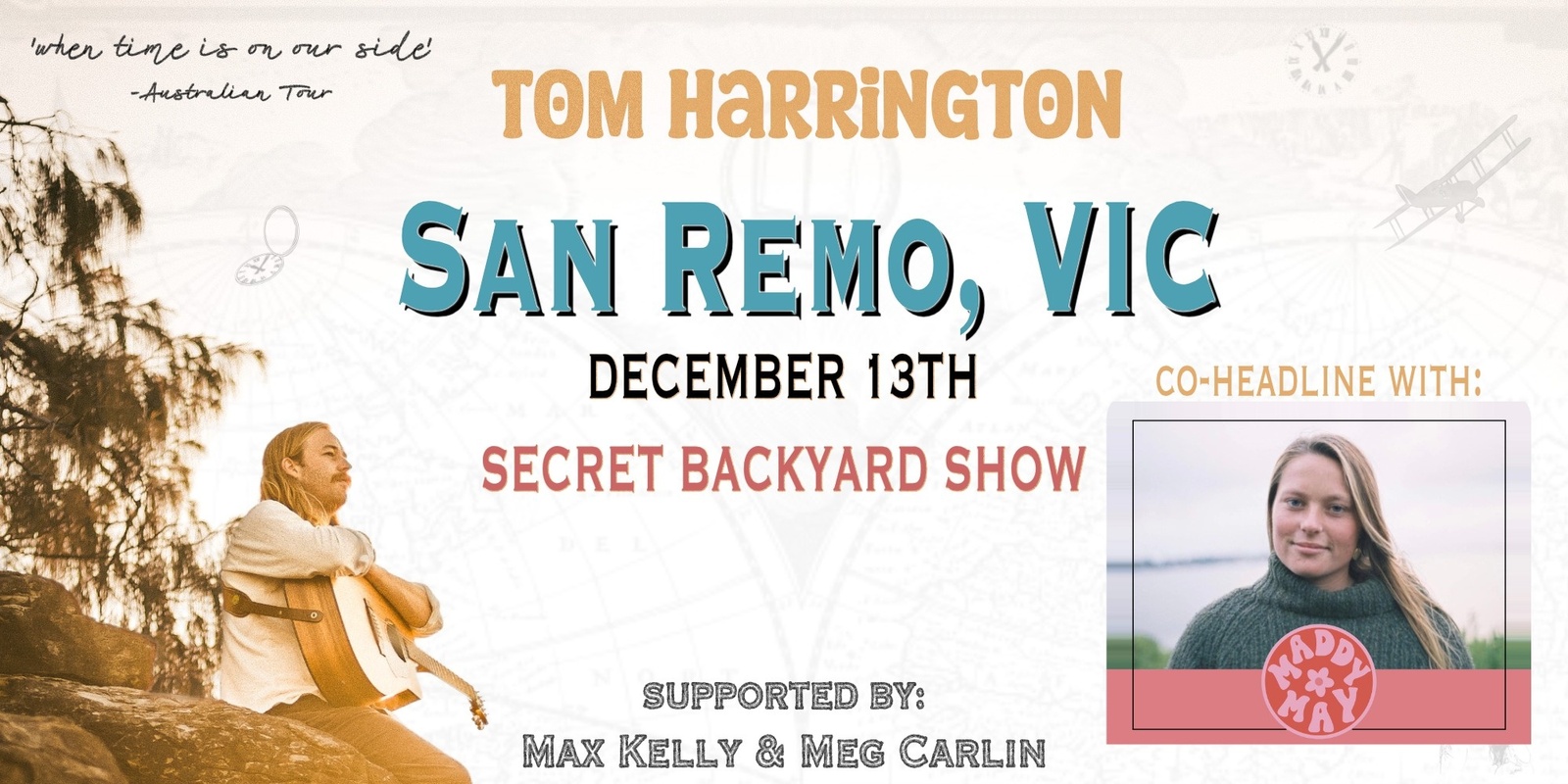 Banner image for Tom Harrington - Philip Island (secret backyard show)