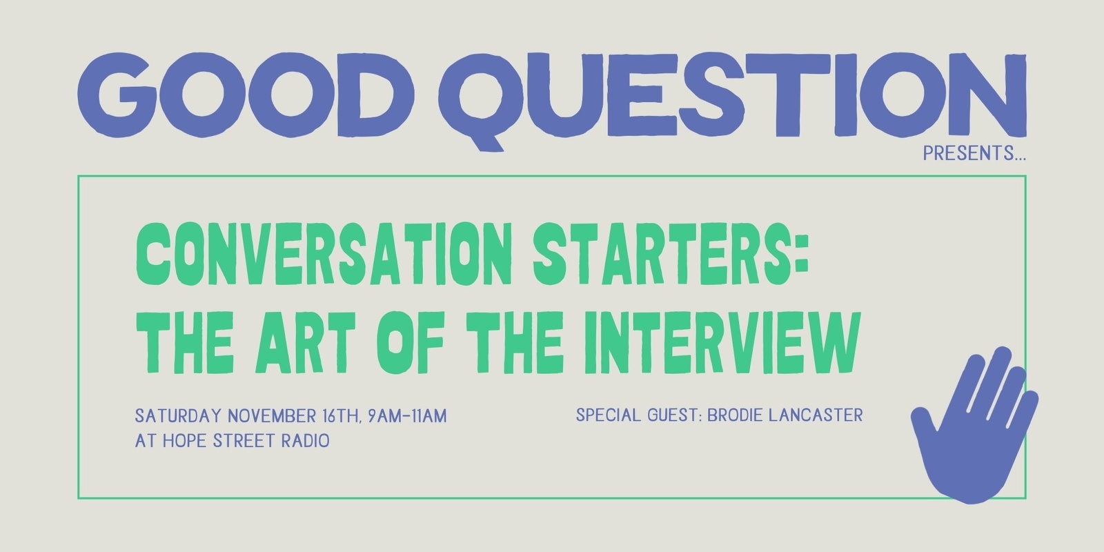 Banner image for Conversation Starters: The Art of the Interview