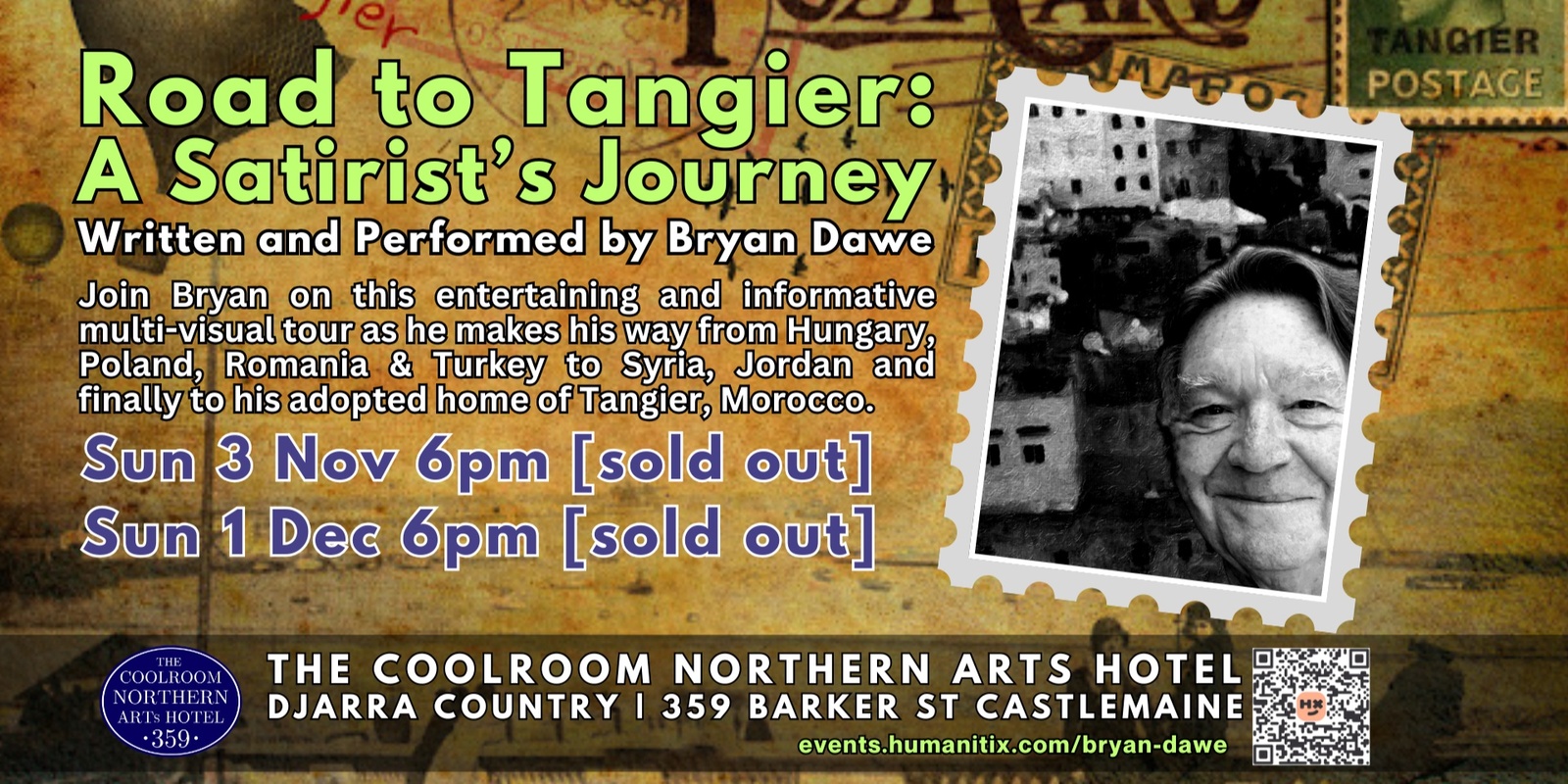 Banner image for Road to Tangier: A Satirist’s Journey with Bryan Dawe