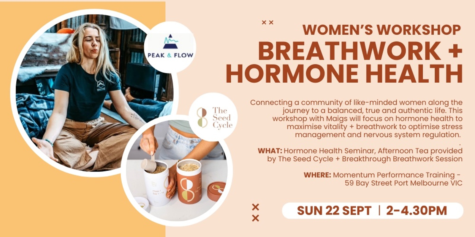 Banner image for Women's Workshop | Breathwork + Hormone Health with The Seed Cycle