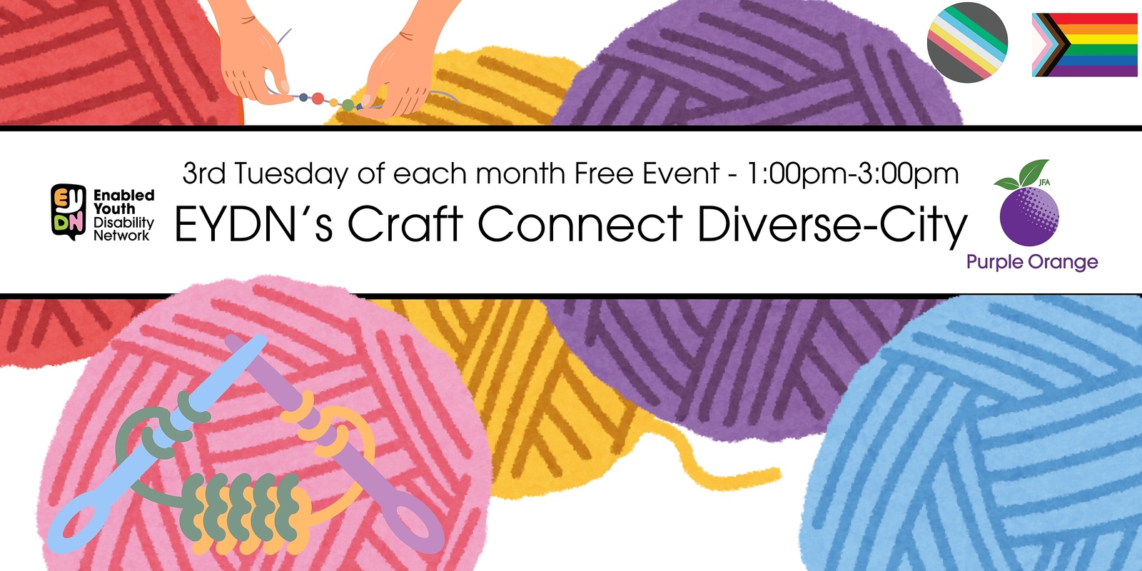 Banner image for  EYDN free event - Diverse-City Crafternoon every 3rd Tuesday!