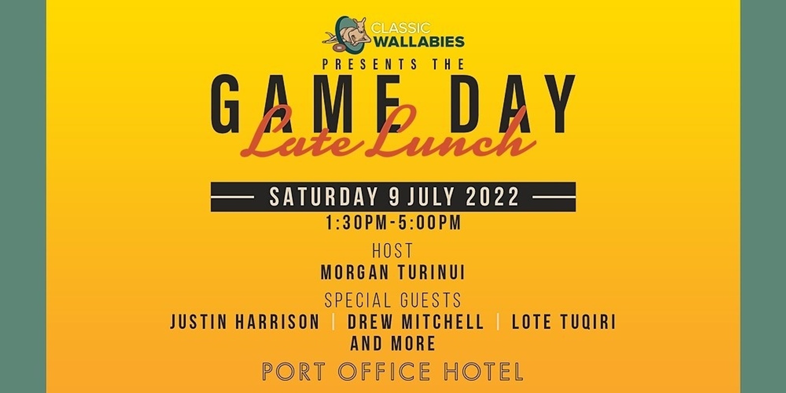 Banner image for Classic Wallabies Game Day Late Lunch