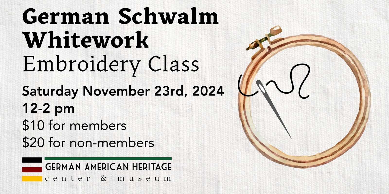 Banner image for German Schwalm Whitework Embroidery Class