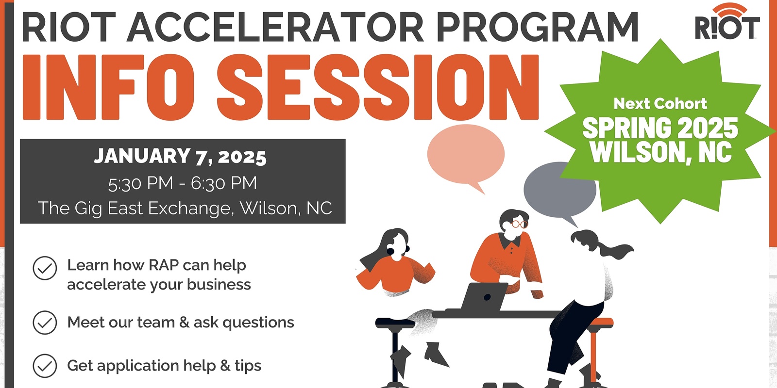 Banner image for RIoT Accelerator Program (RAP) - Spring 2025 Cohort Information Session