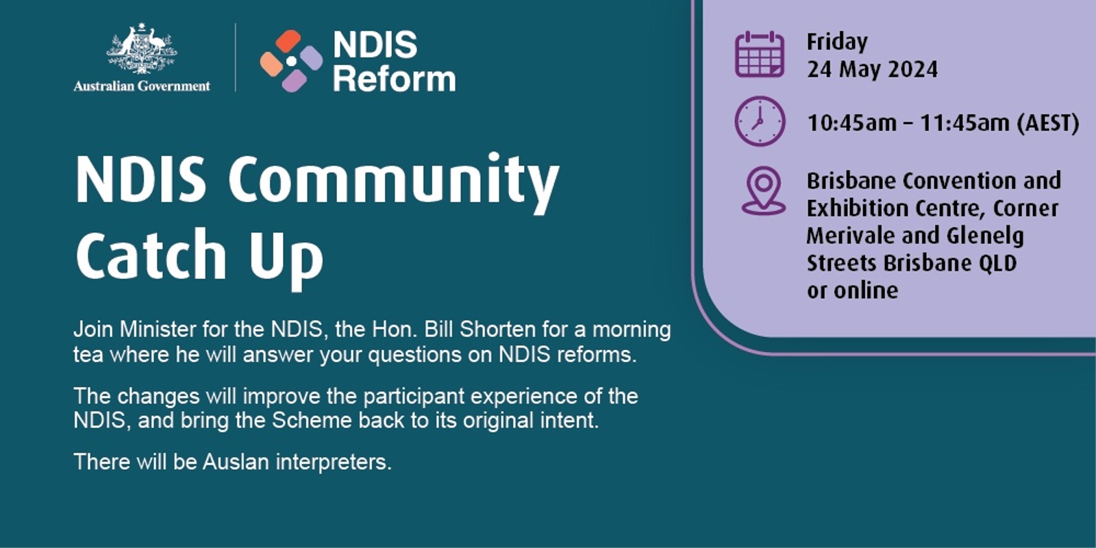 Banner image for NDIS Reform Community Catch Up – Brisbane