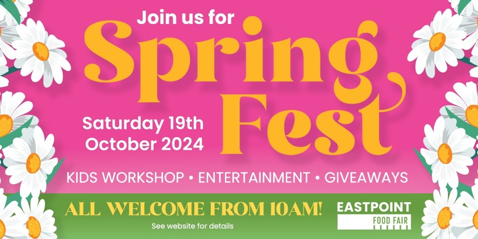 Banner image for Spring Fest at Eastpoint Food Fair—Saturday, 19 October! Book For Kids Art Workshops!