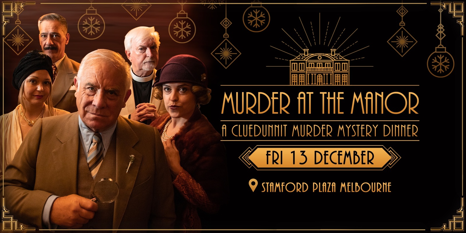 Banner image for Cluedunnit | MURDER AT THE MANOR - A Festive Murder Mystery Dinner - Melbourne