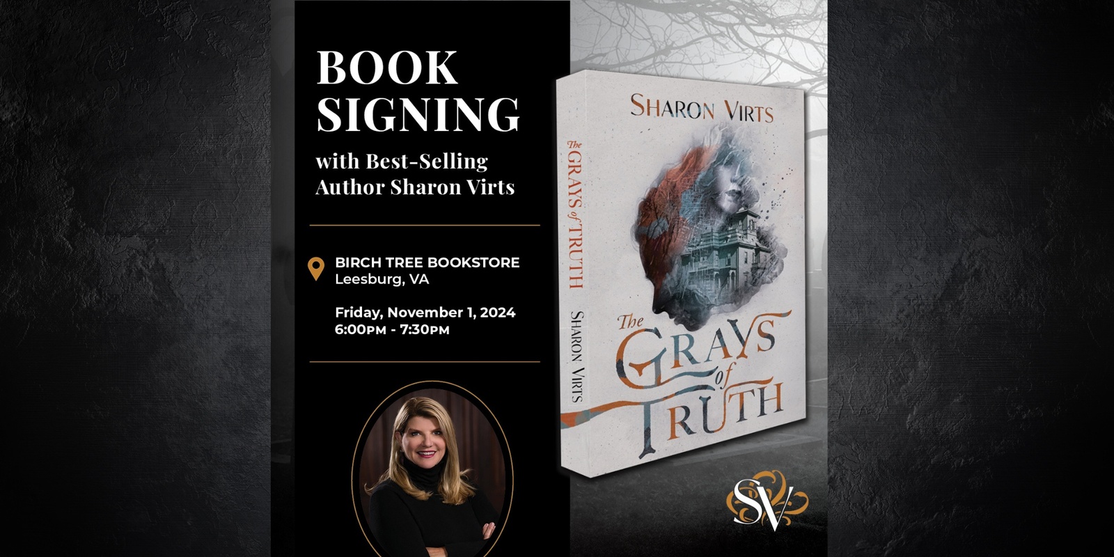 Banner image for Book Signing with Sharon Virts The Grays of Truth