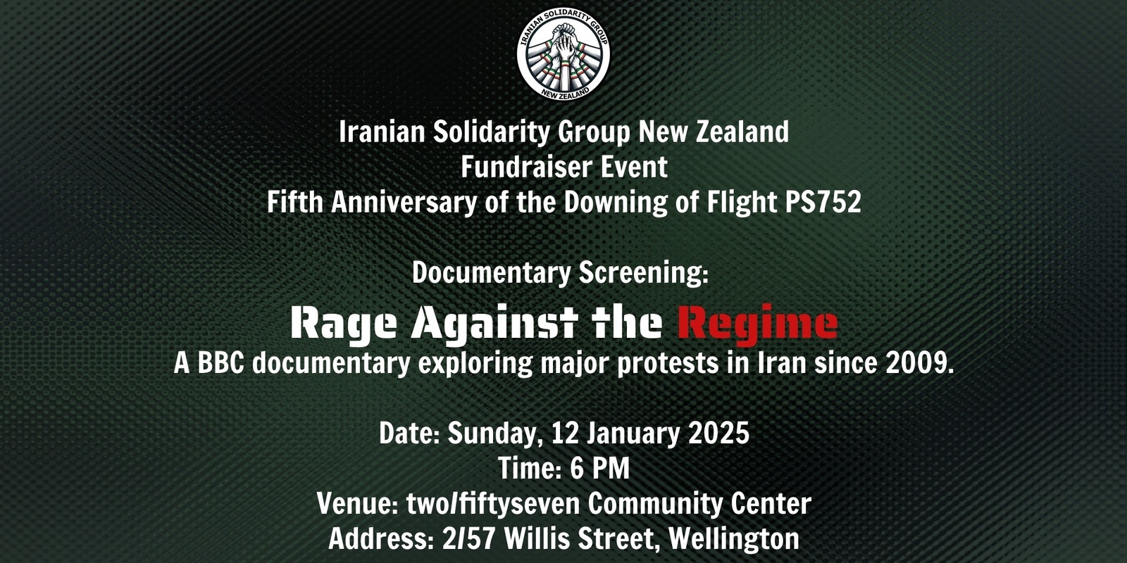 Banner image for Iranian Solidarity Group New Zealand Fundraiser Event