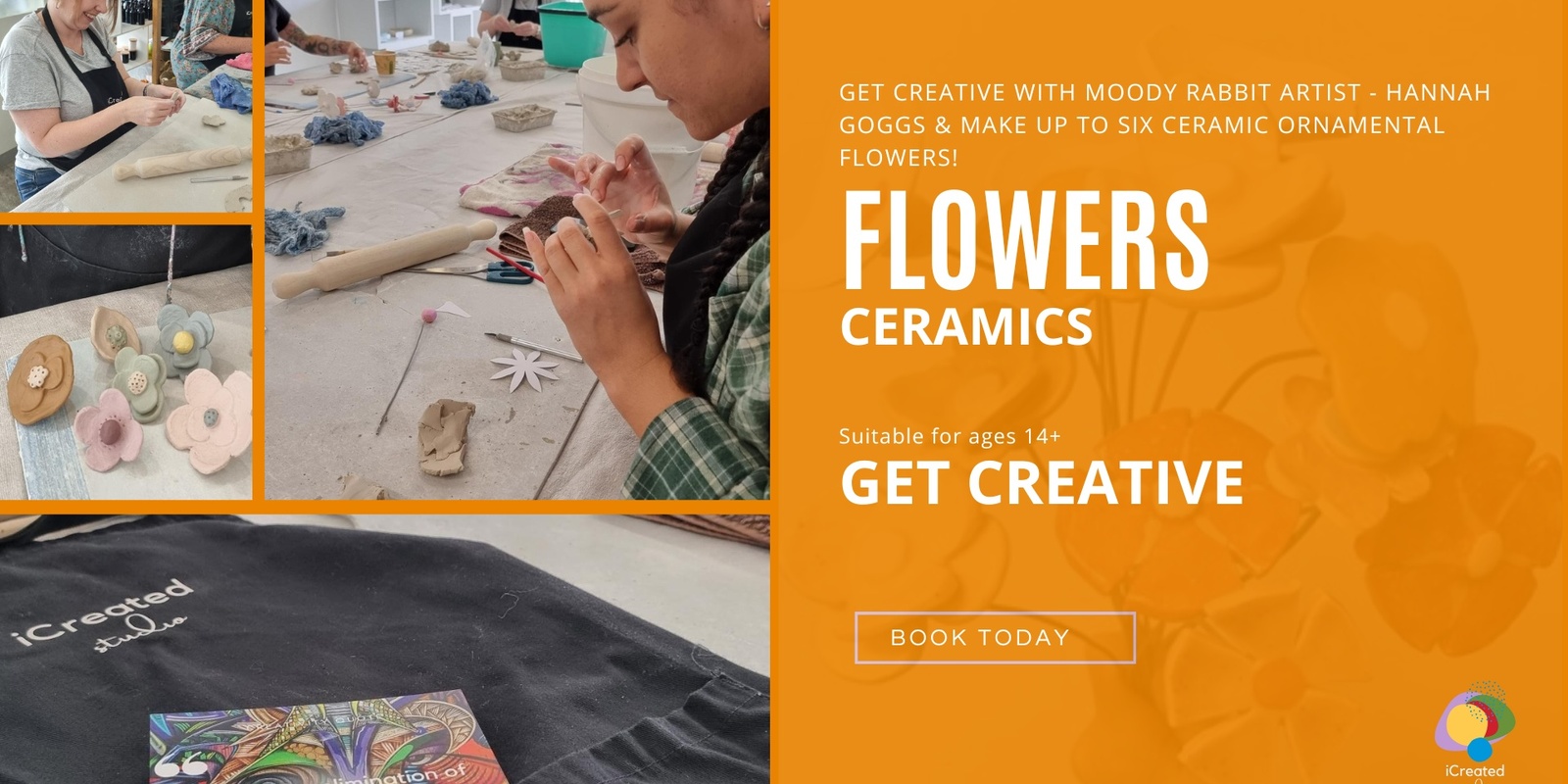 Banner image for Ceramic Ornamental Flowers - Hand Building Workshop