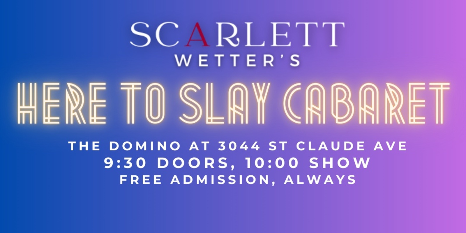Banner image for Here To Slay Cabaret