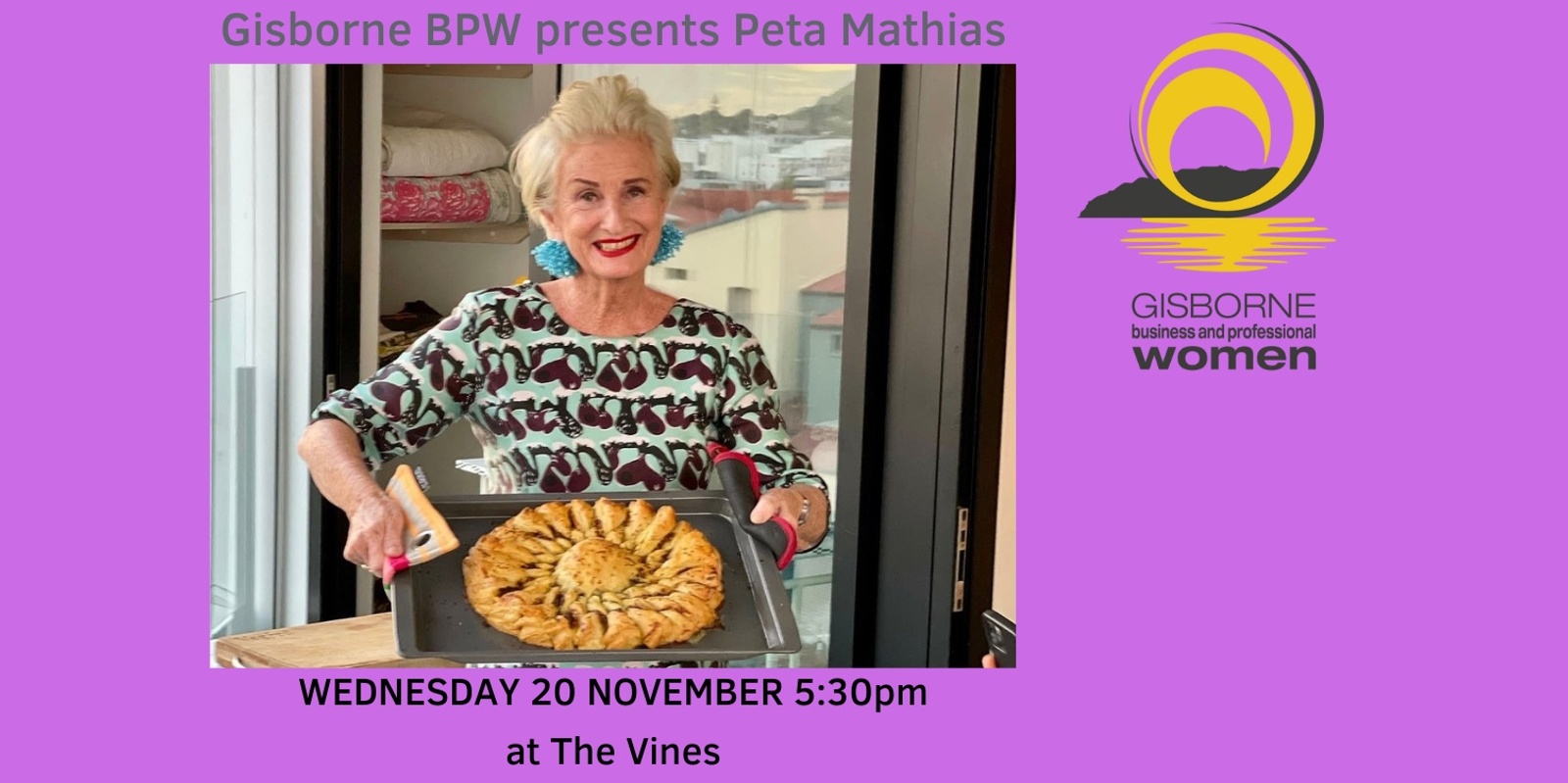 Banner image for Gisborne BPW presents Peta Mathias