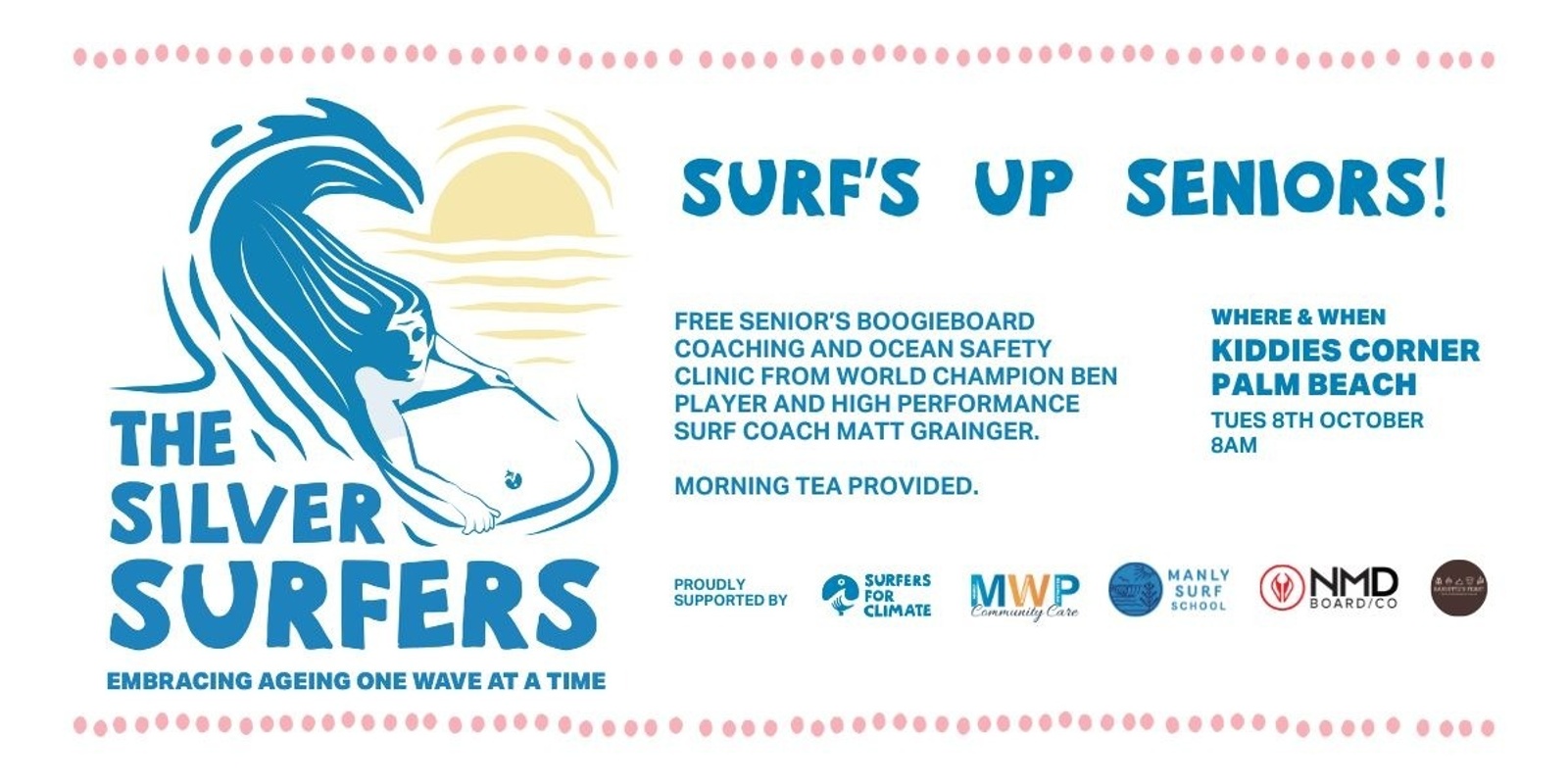 Banner image for FREE Seniors Event: Silver Surfers at Palm Beach 