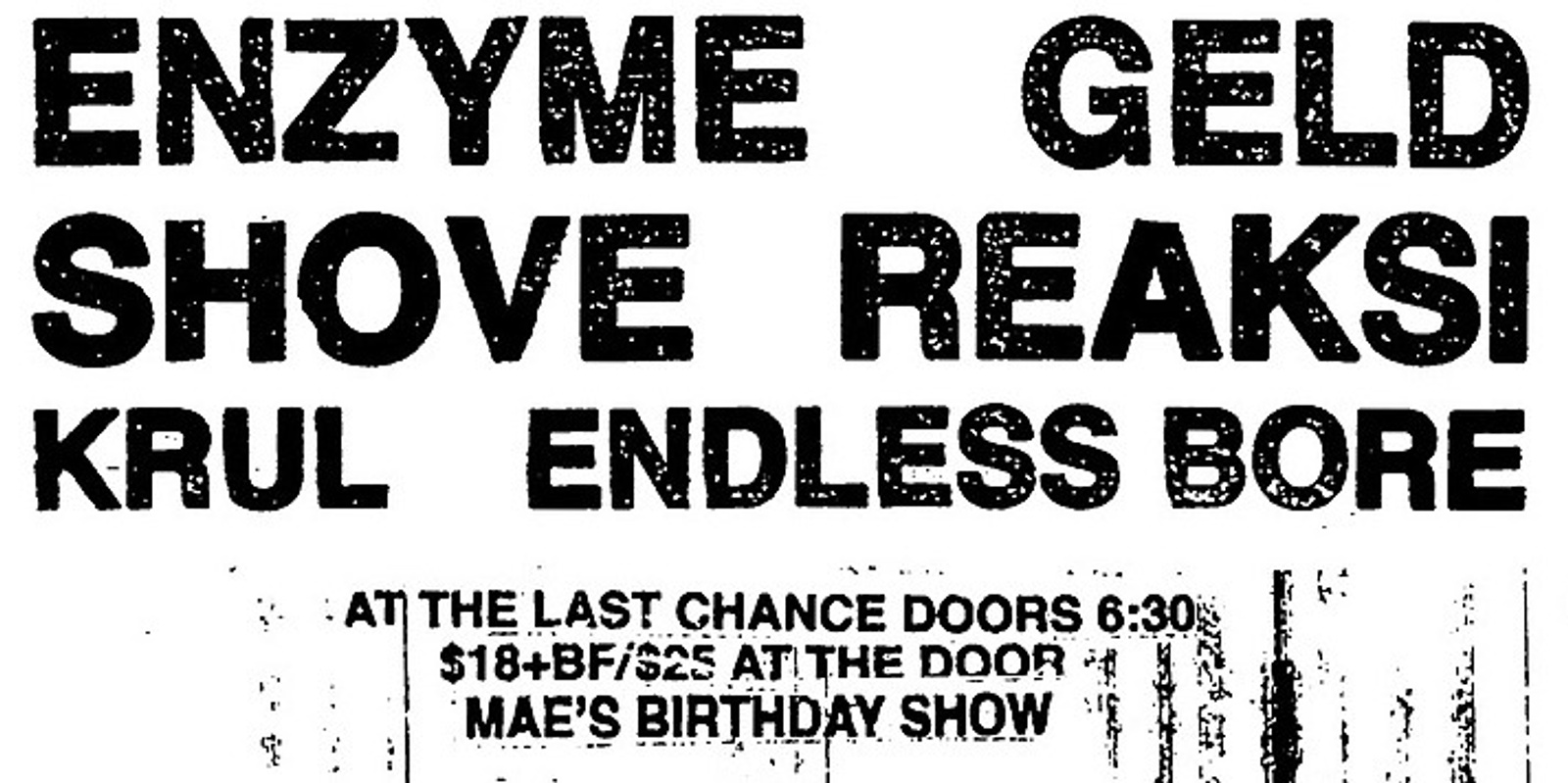 Banner image for MAE'S BIRTHDAY SHOW