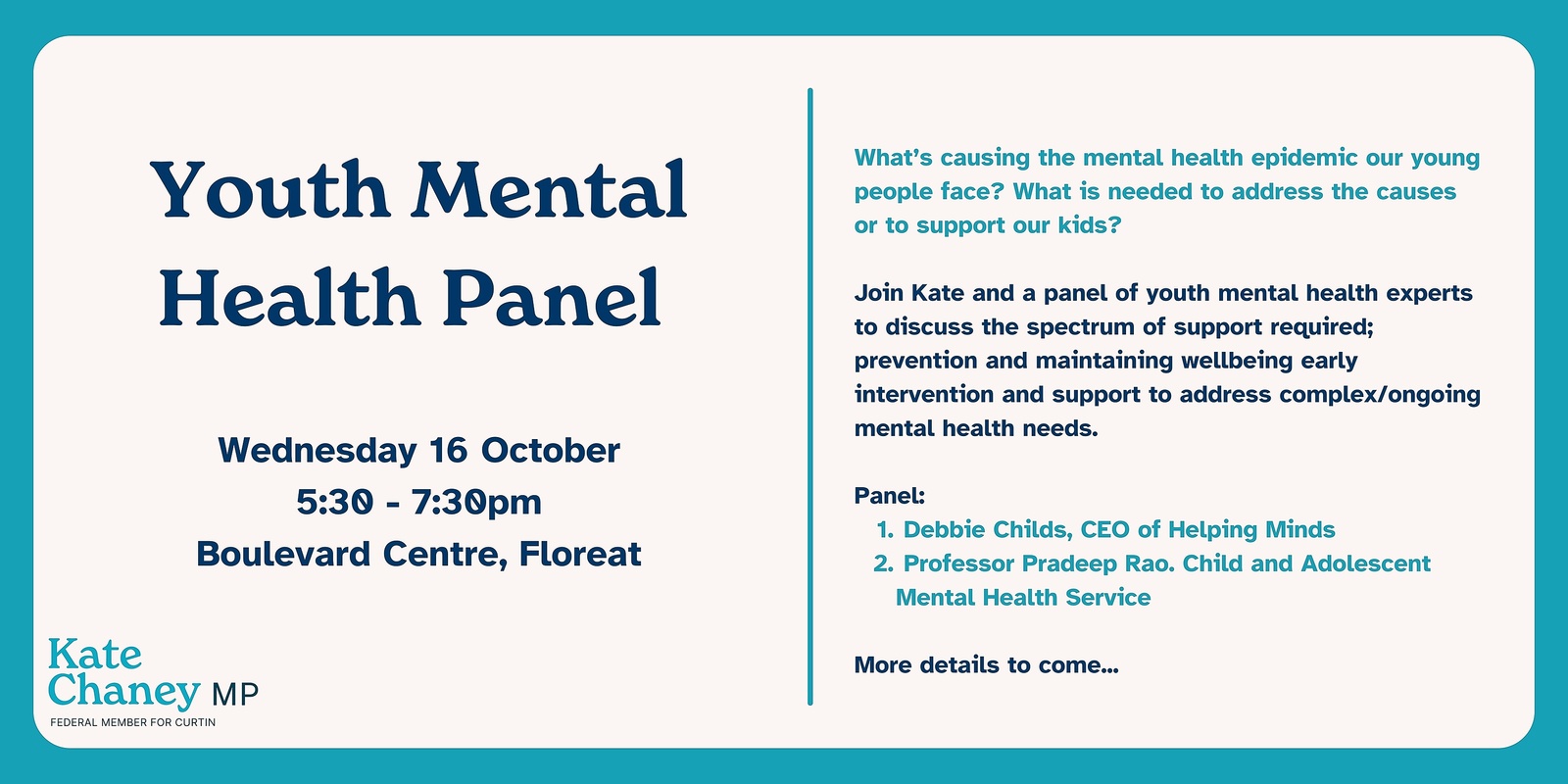 Banner image for Youth Mental Health Panel