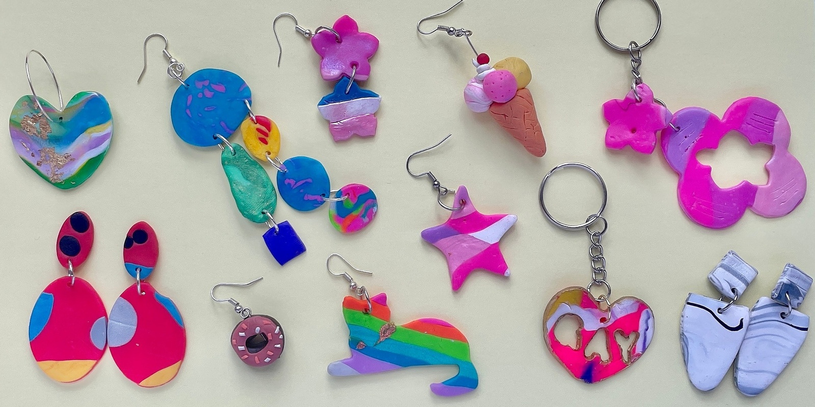 Banner image for Queer Social Footscray: Big Bold Polymer Clay Jewellery with Maria