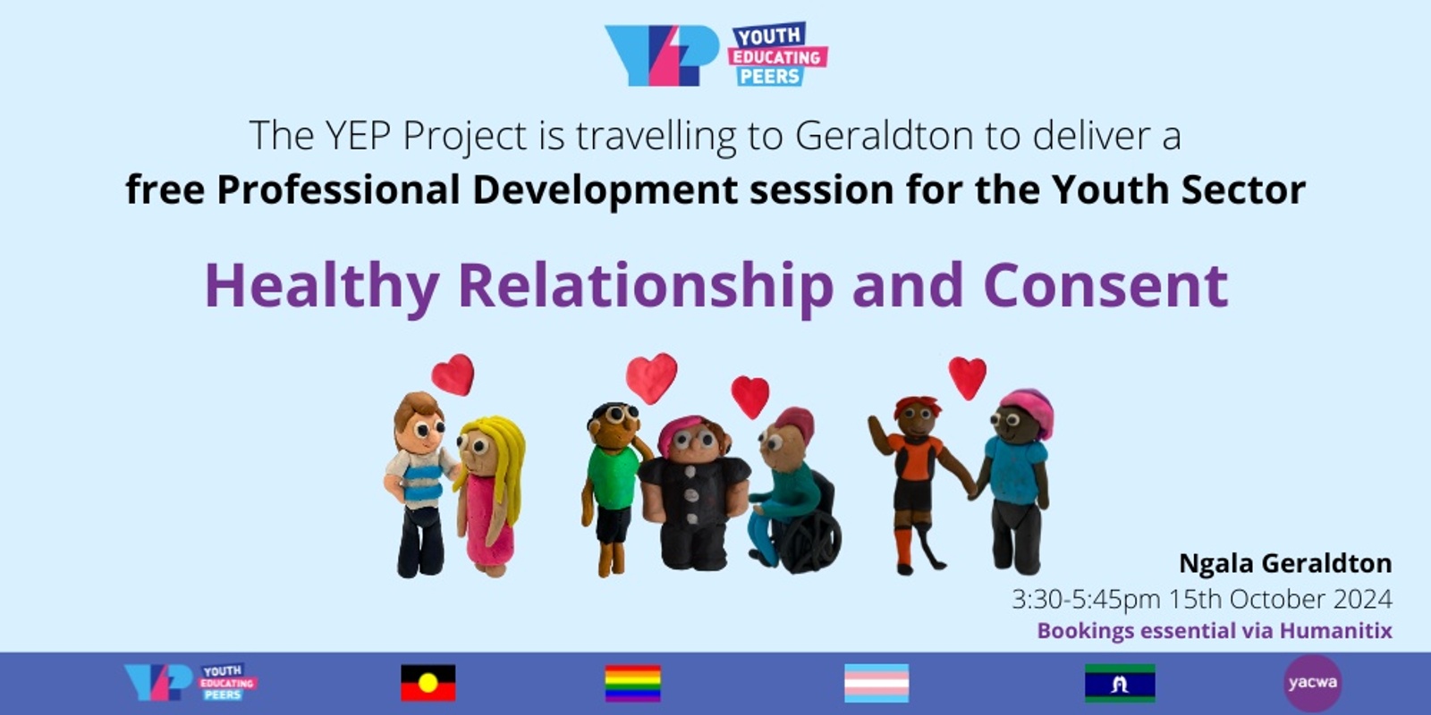 Banner image for YEP presents in Geraldton a Healthy Relationships and Consent Professional Development Session