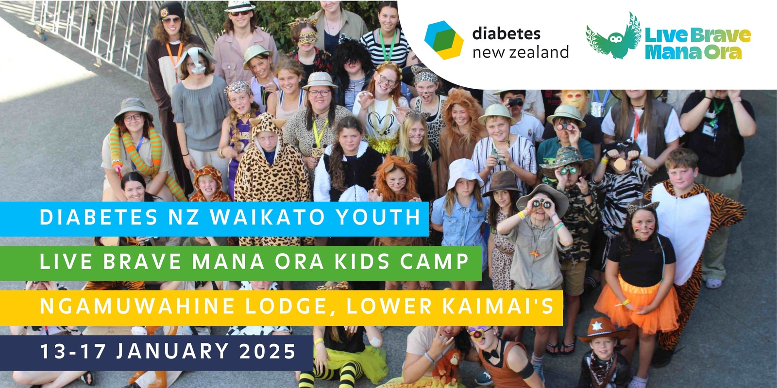 Banner image for Diabetes NZ Waikato Youth: Live Brave Mana Ora Kids Camp 2025