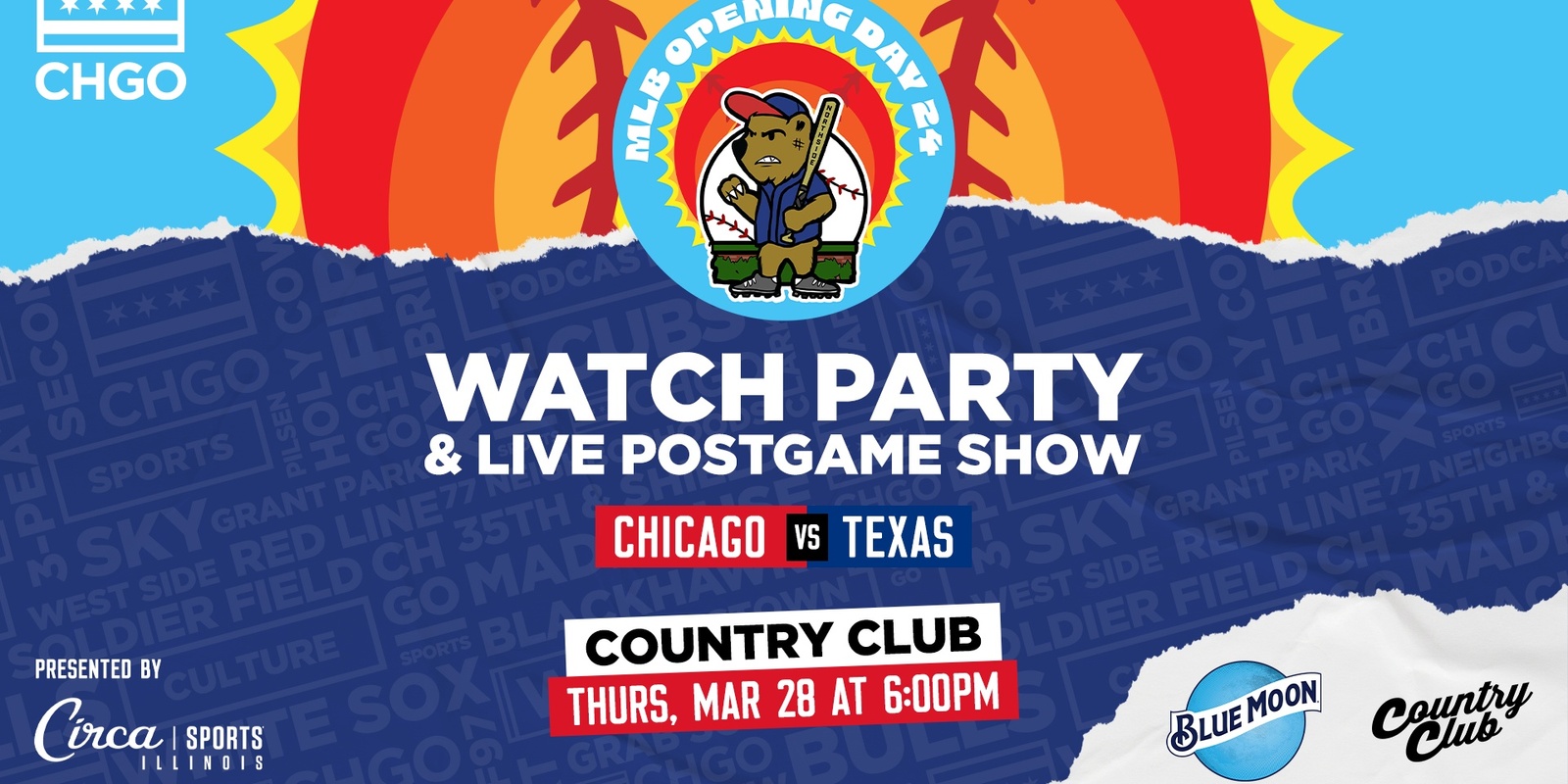 Banner image for CHGO Cubs Watch Party and Postgame Live Show at The Country Club