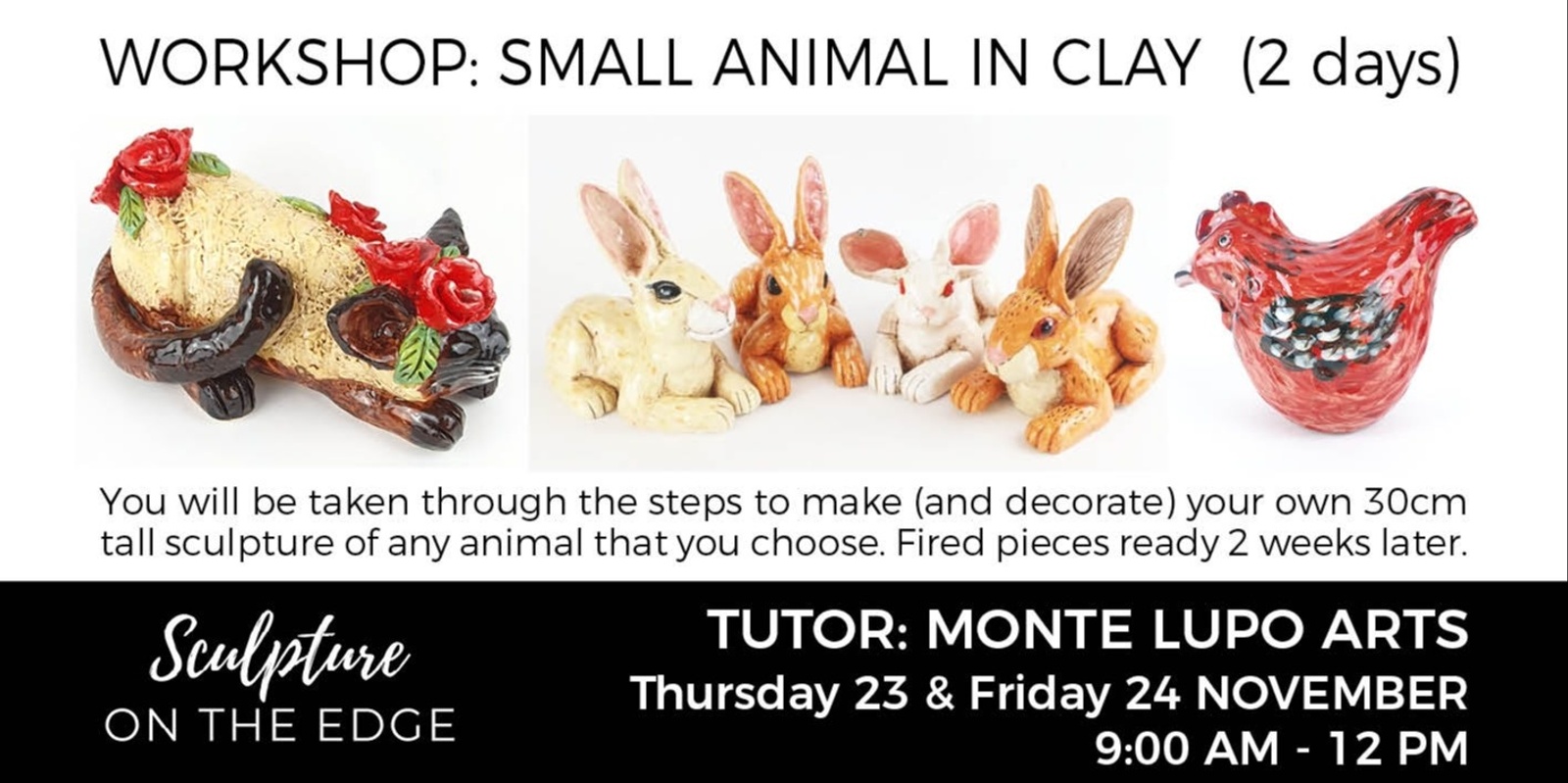 Banner image for Workshop: Small Animal in Clay with Monte Lupo Arts (2 days)