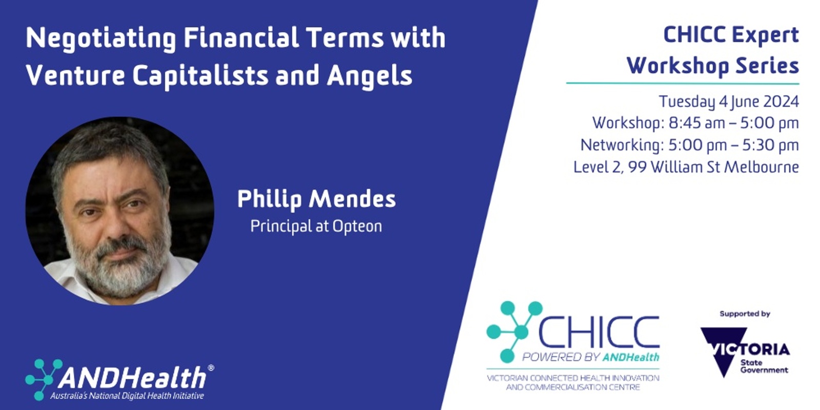 Banner image for CHICC Expert Workshop: Negotiating Financial Terms with Venture Capitalists and Angels 
