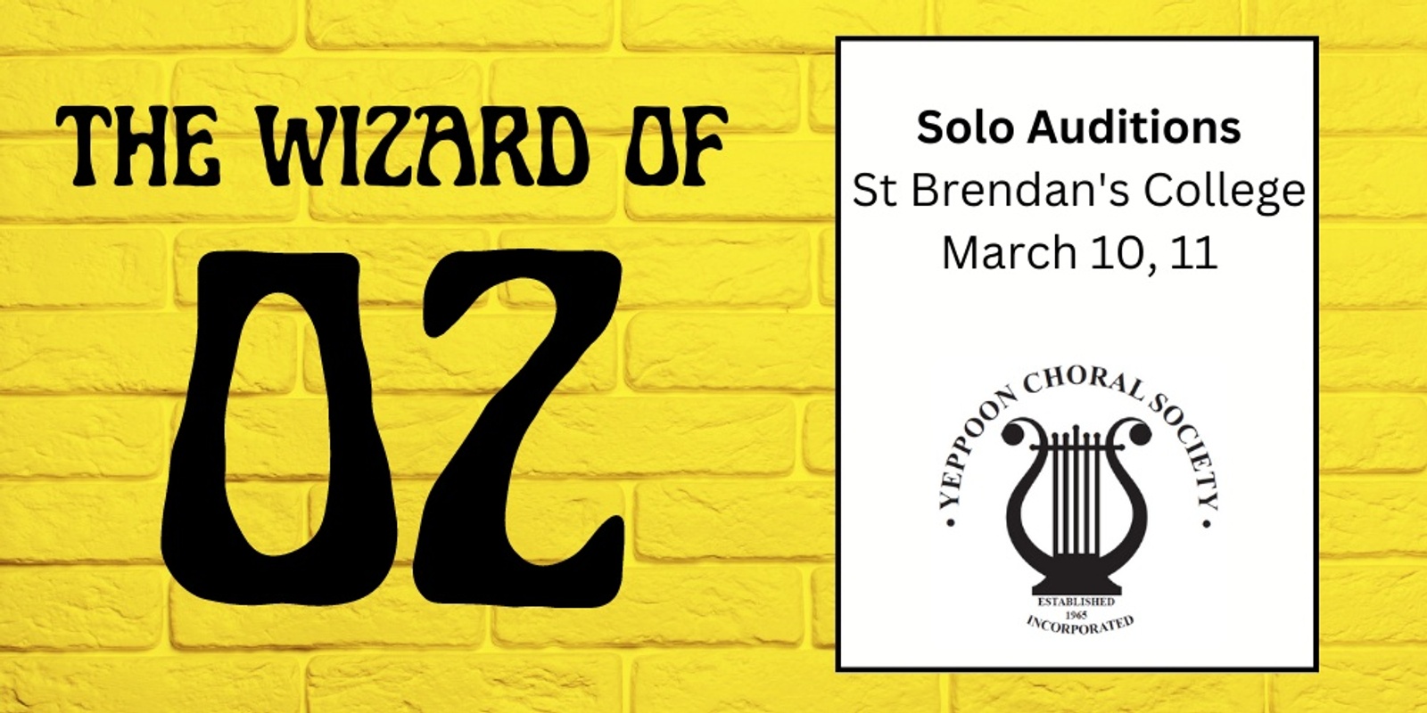 Banner image for Solo Auditions - Wizard of Oz - Yeppoon Choral Society