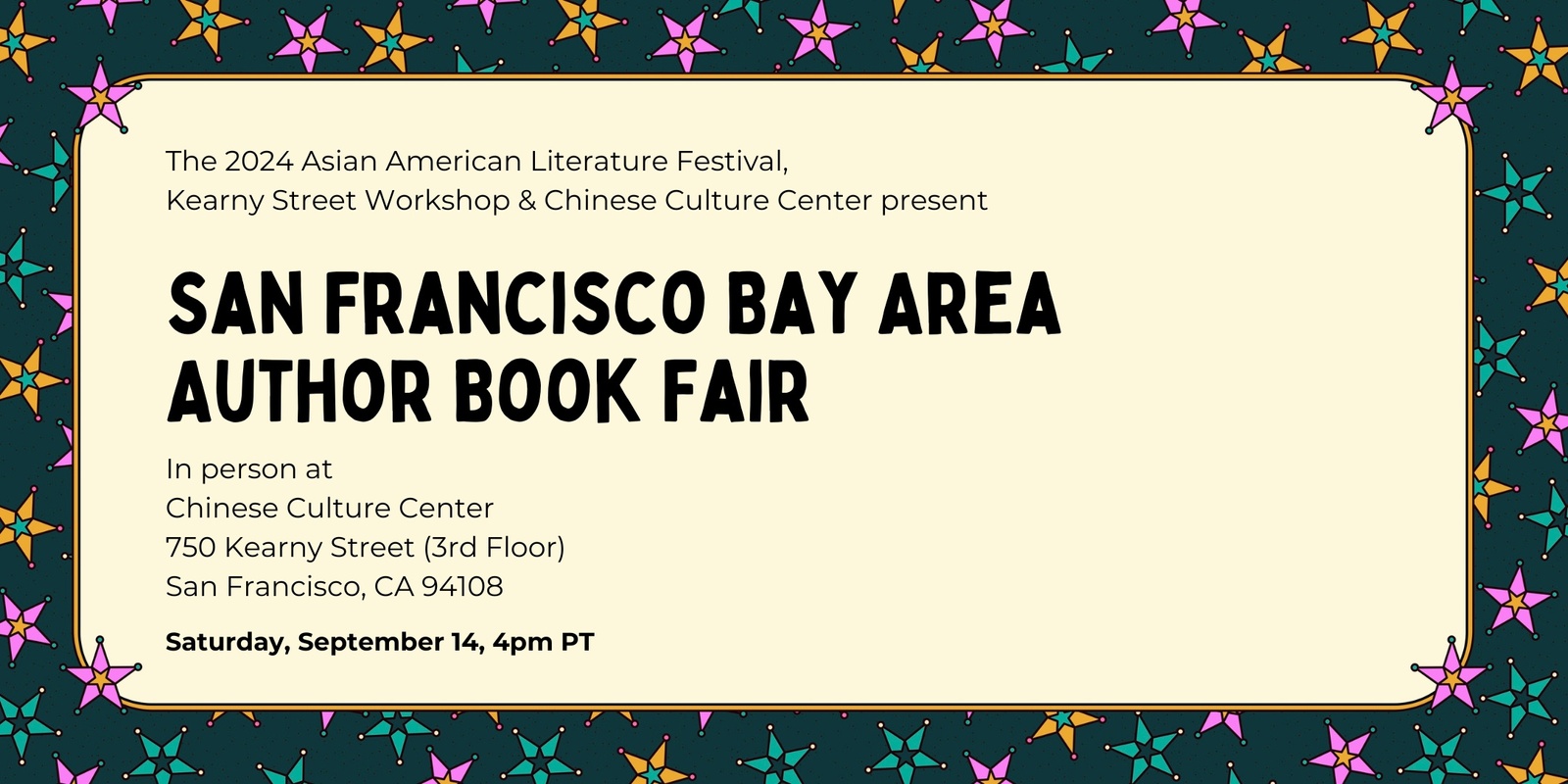 Banner image for Cosmic Kinship, the 2024 Asian American Literature Festival SF Bay Area Book Fair