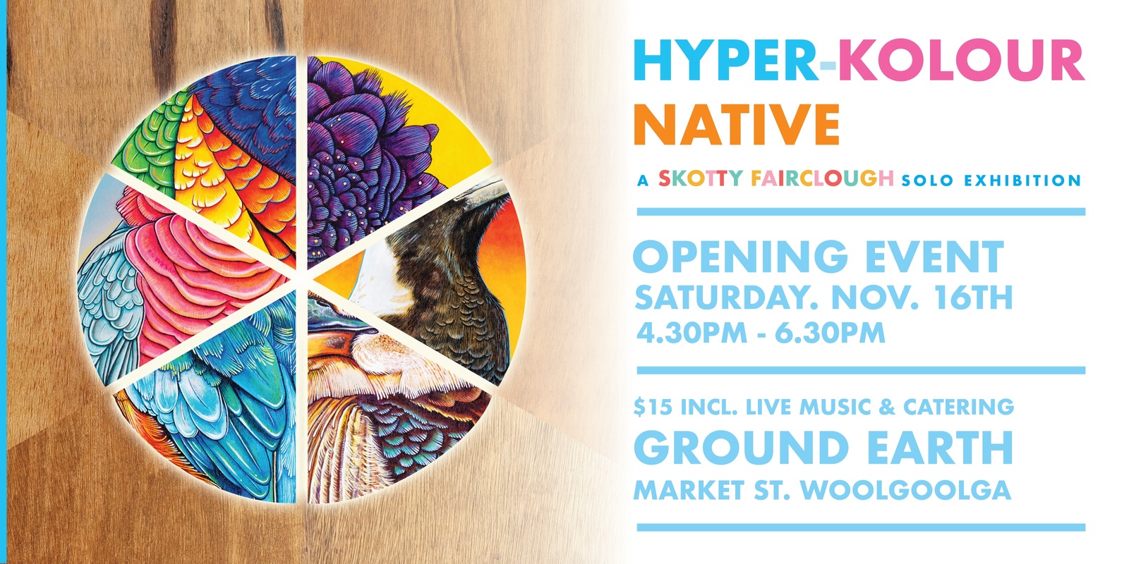 Banner image for Opening Night Skotty Fairclough exhibition 'Hyper-Kolour Native'