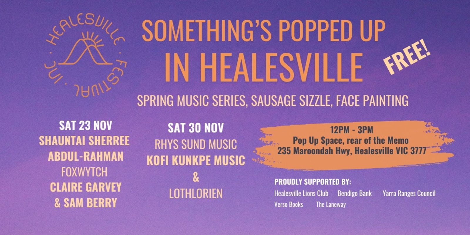 Banner image for Something's Popped Up in Healesville