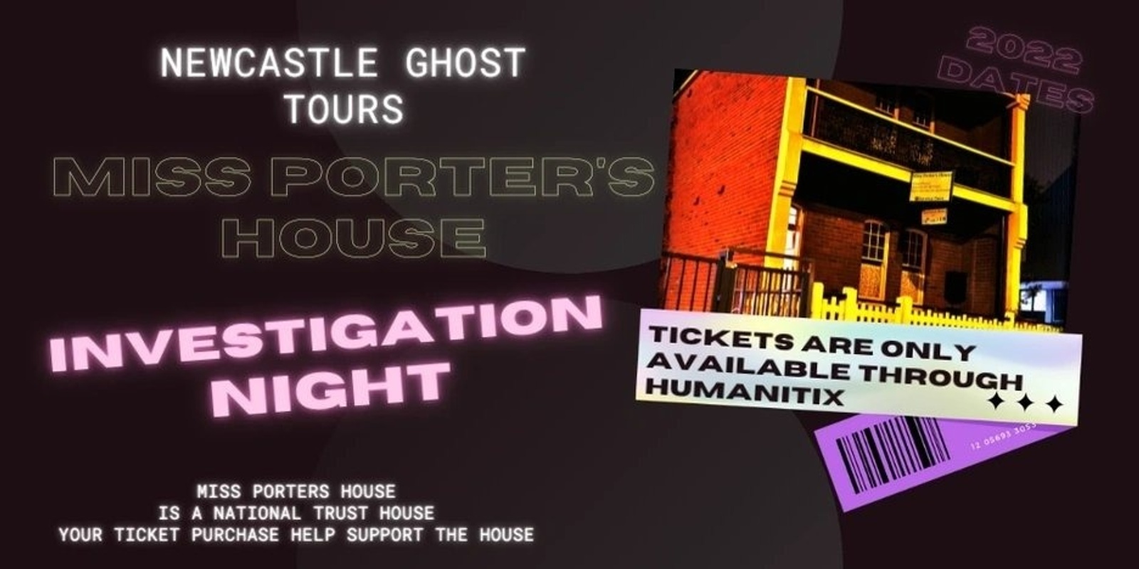 Banner image for Miss Porters House Paranormal Investigation Night - Sunday Session October 13th 2024