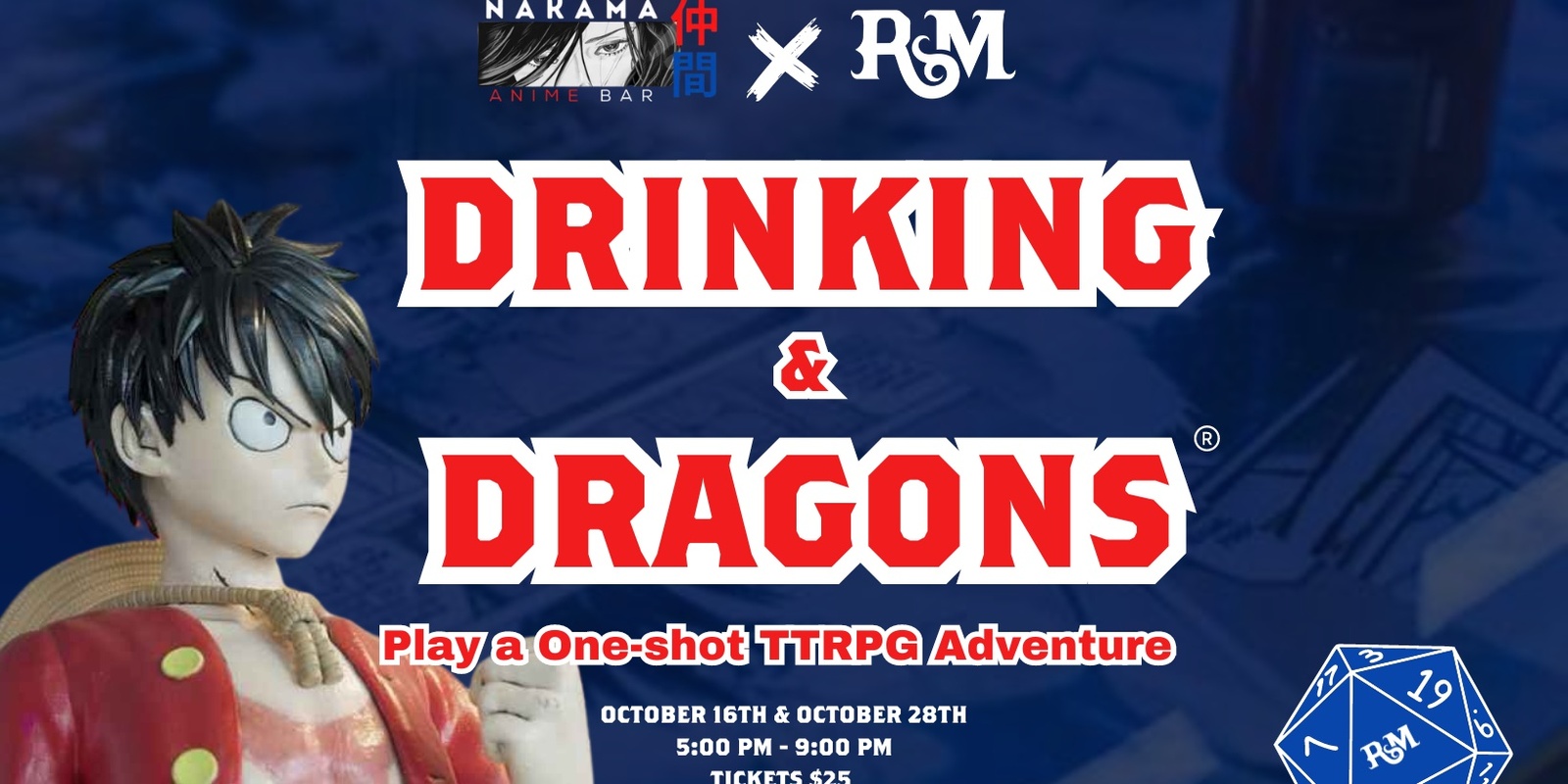 Banner image for Drinking & Dragons at Nakama Anime Bar