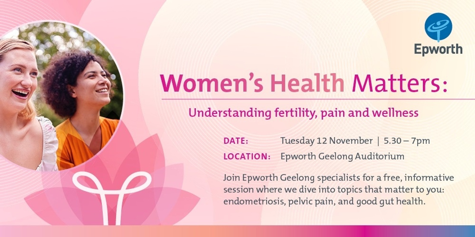 Banner image for Women’s Health Matters: understanding fertility, pain and wellness