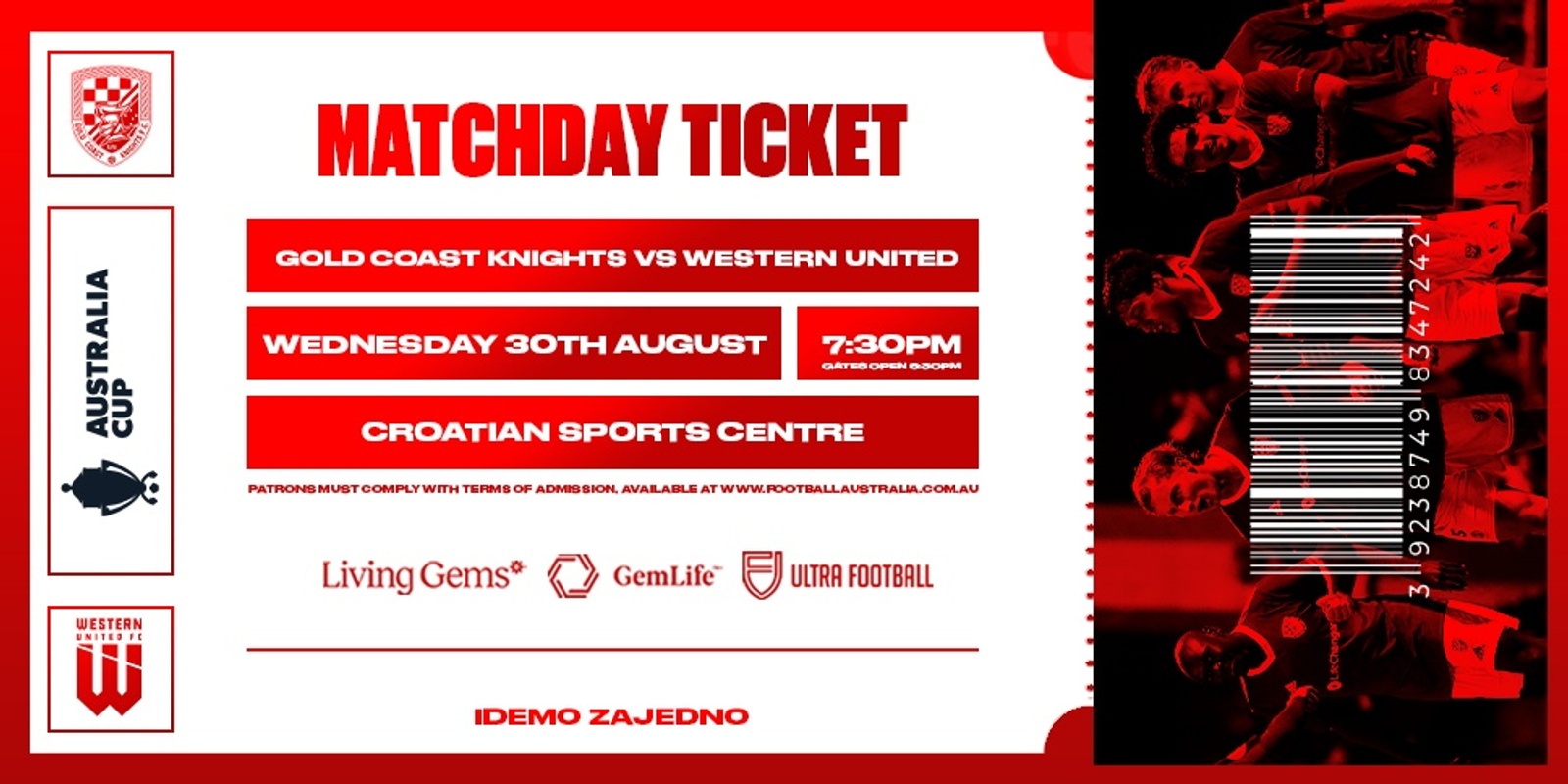 Banner image for Australia Cup Round of 16 - Gold Coast Knights vs Western United