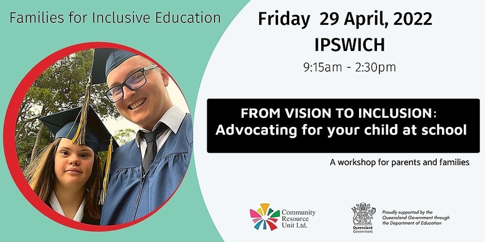 Banner image for IPSWICH 29 APRIL : From Vision to Inclusion: Advocating for your child at school