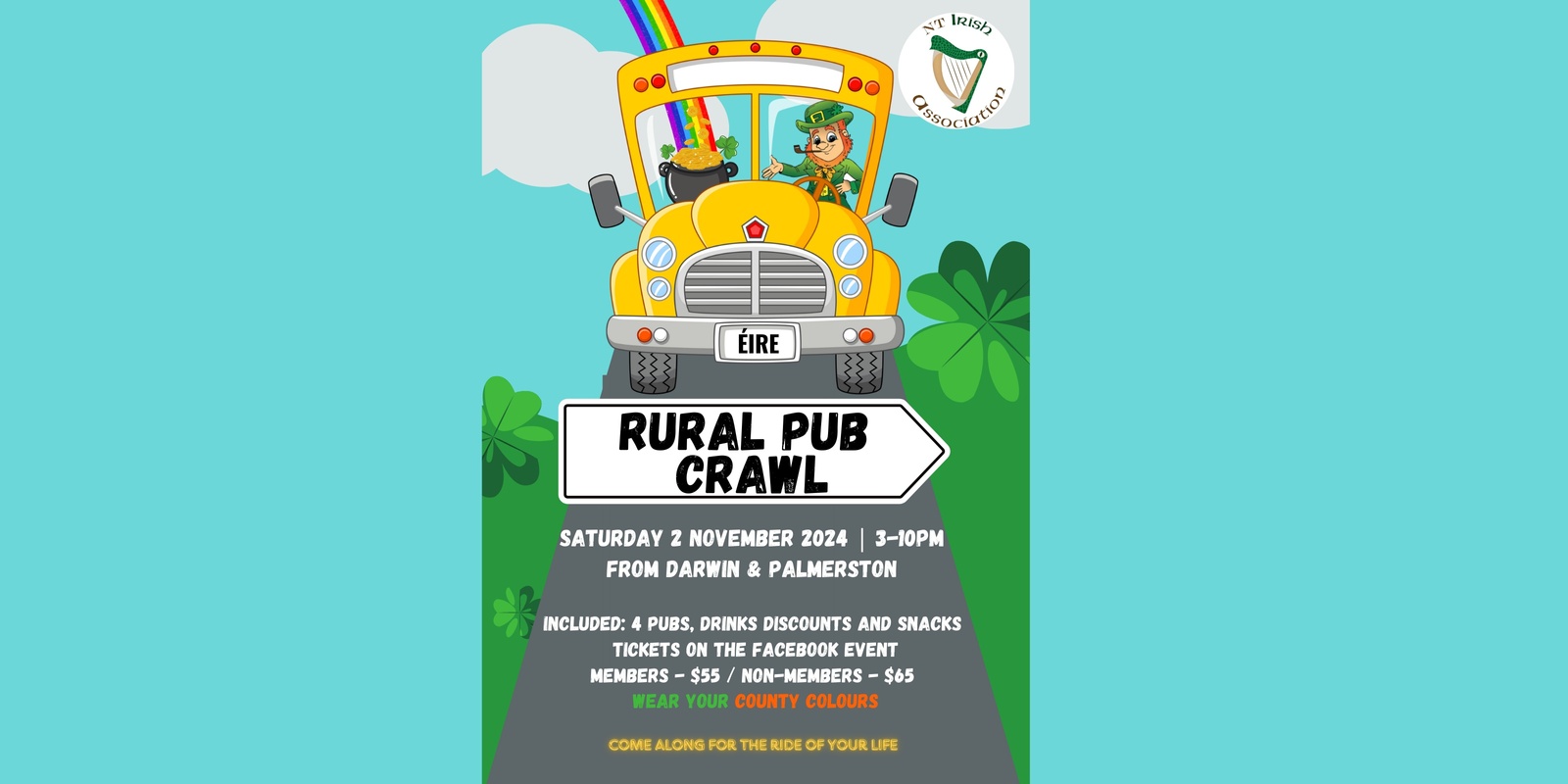 Banner image for NT Irish Association Rural Pub Crawl 2 November 2024