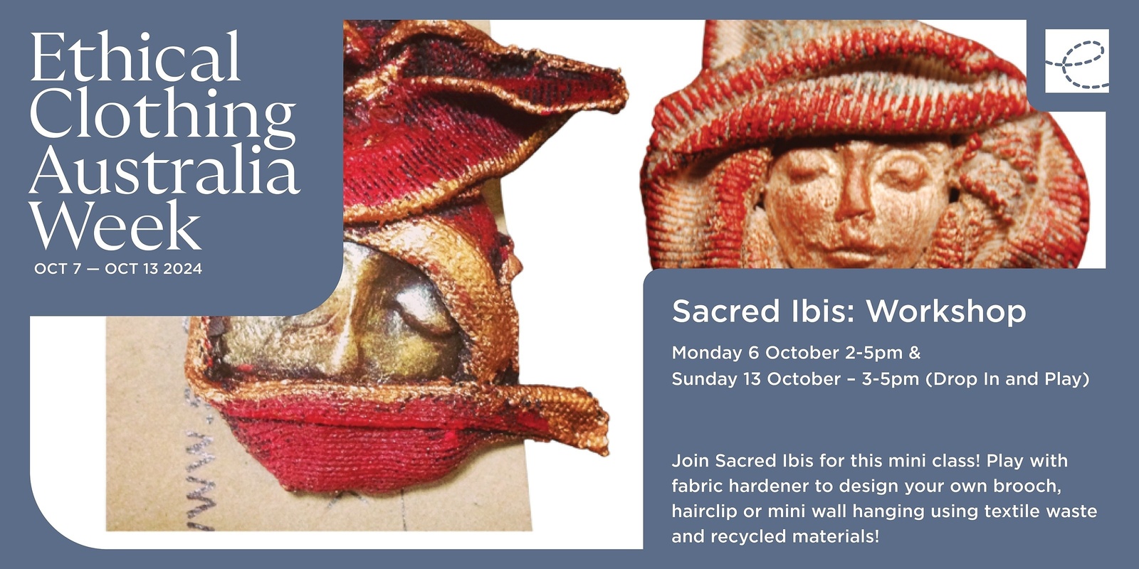 Banner image for Ethical Clothing Australia Week 2024 x Sacred Ibis: Recycled Textile Mini Class!