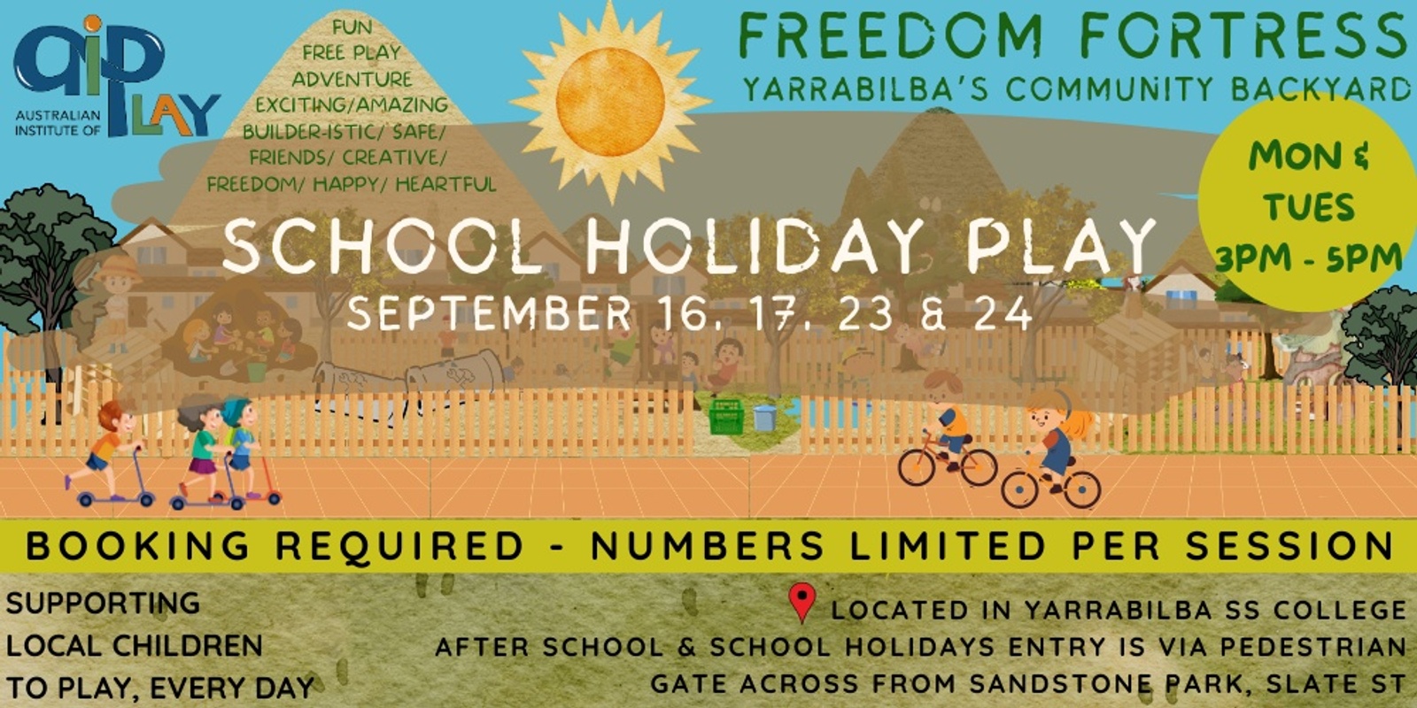 Banner image for Spring Holiday Play at FREEDOM FORTRESS - Yarrabilba's Community Backyard