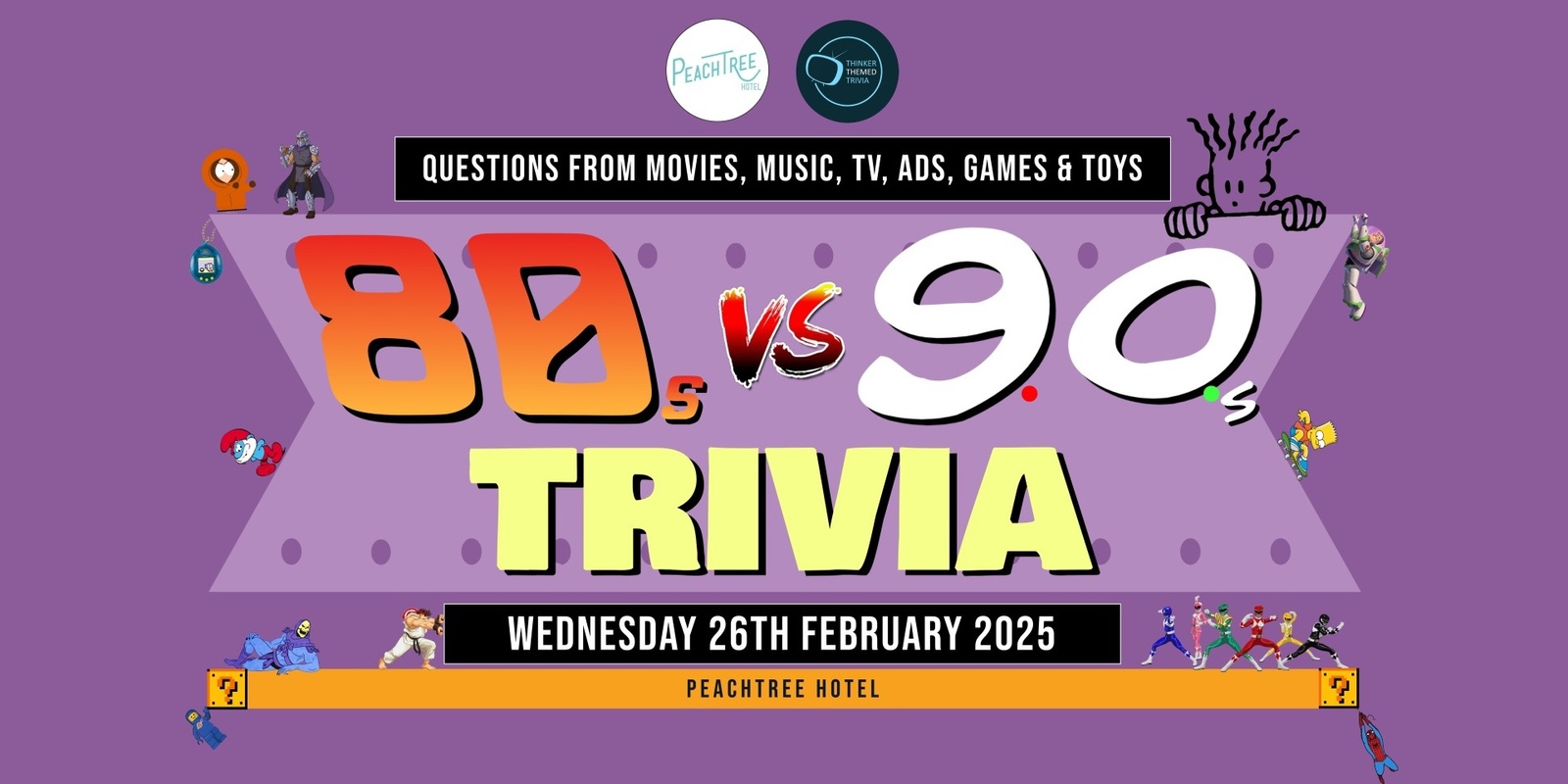 Banner image for 80s vs 90s Trivia 2025 - Peachtree Hotel