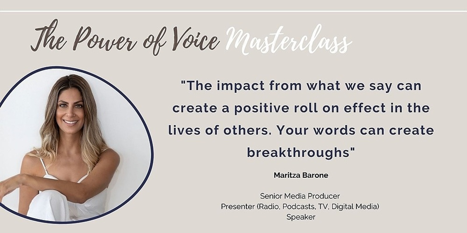 Banner image for The Power of Voice Masterclass